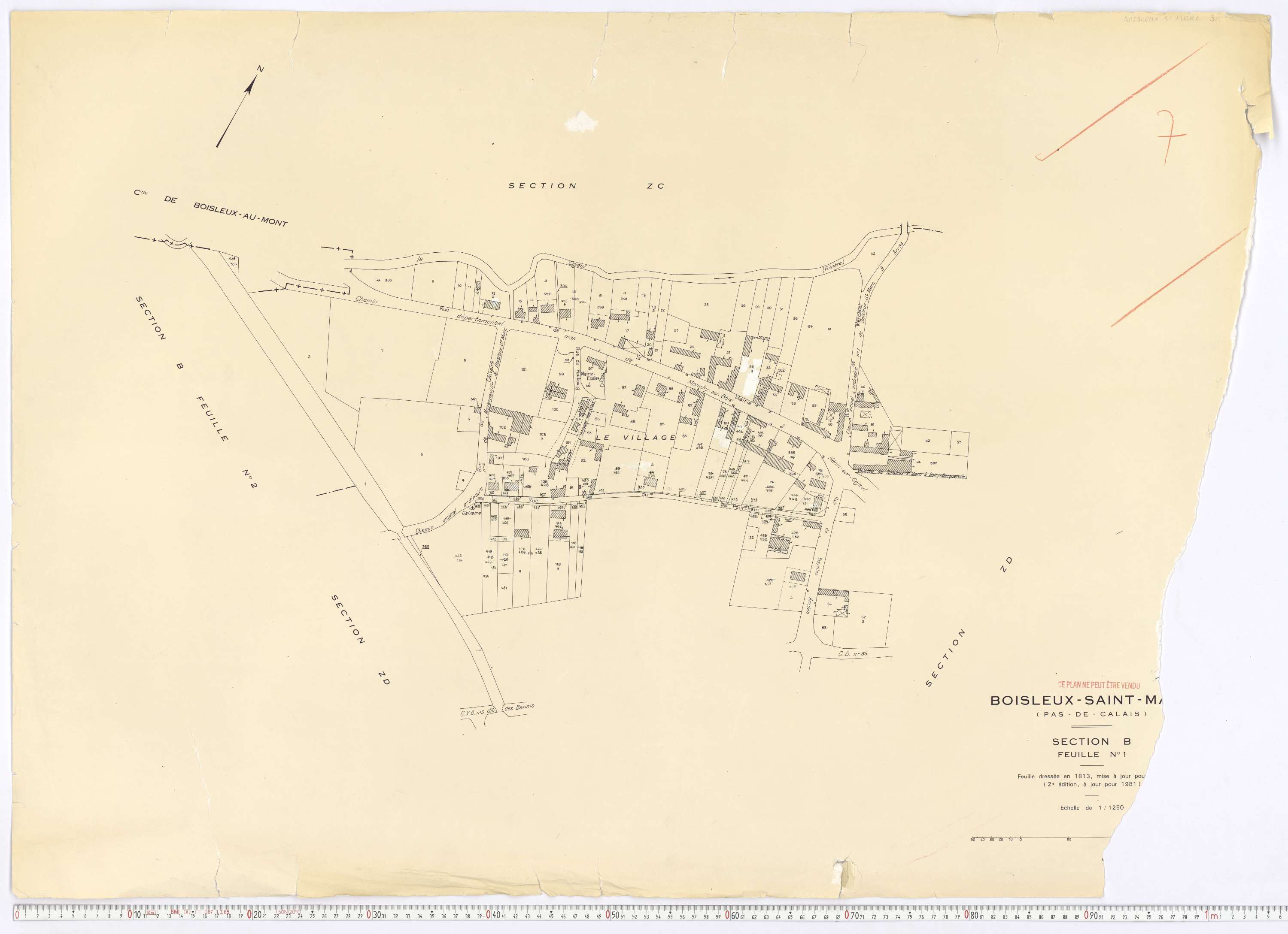 Boisleux-Saint-Marc - Section B, feuille 1.