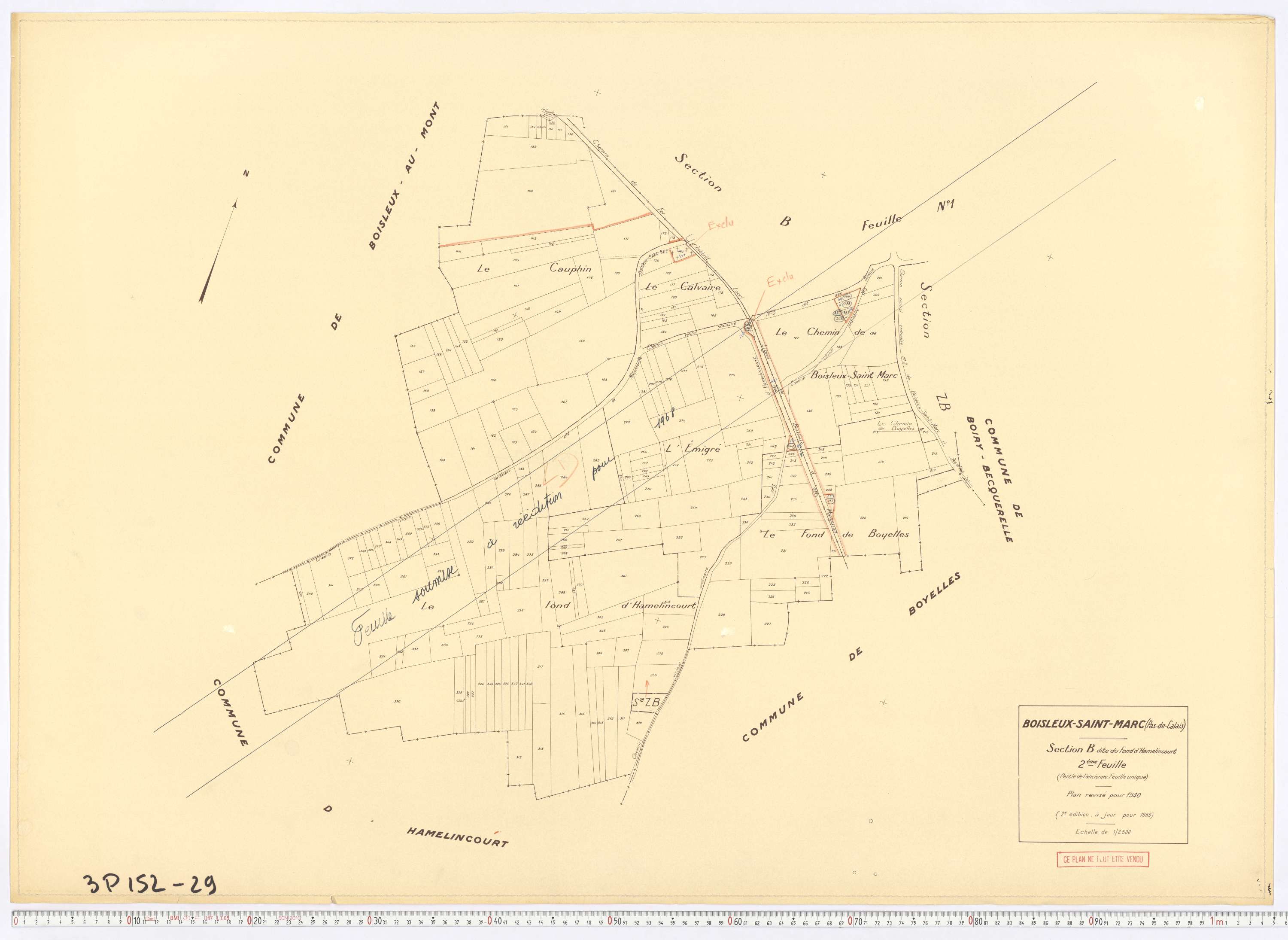 Boisleux-Saint-Marc - Section B, feuille 2.