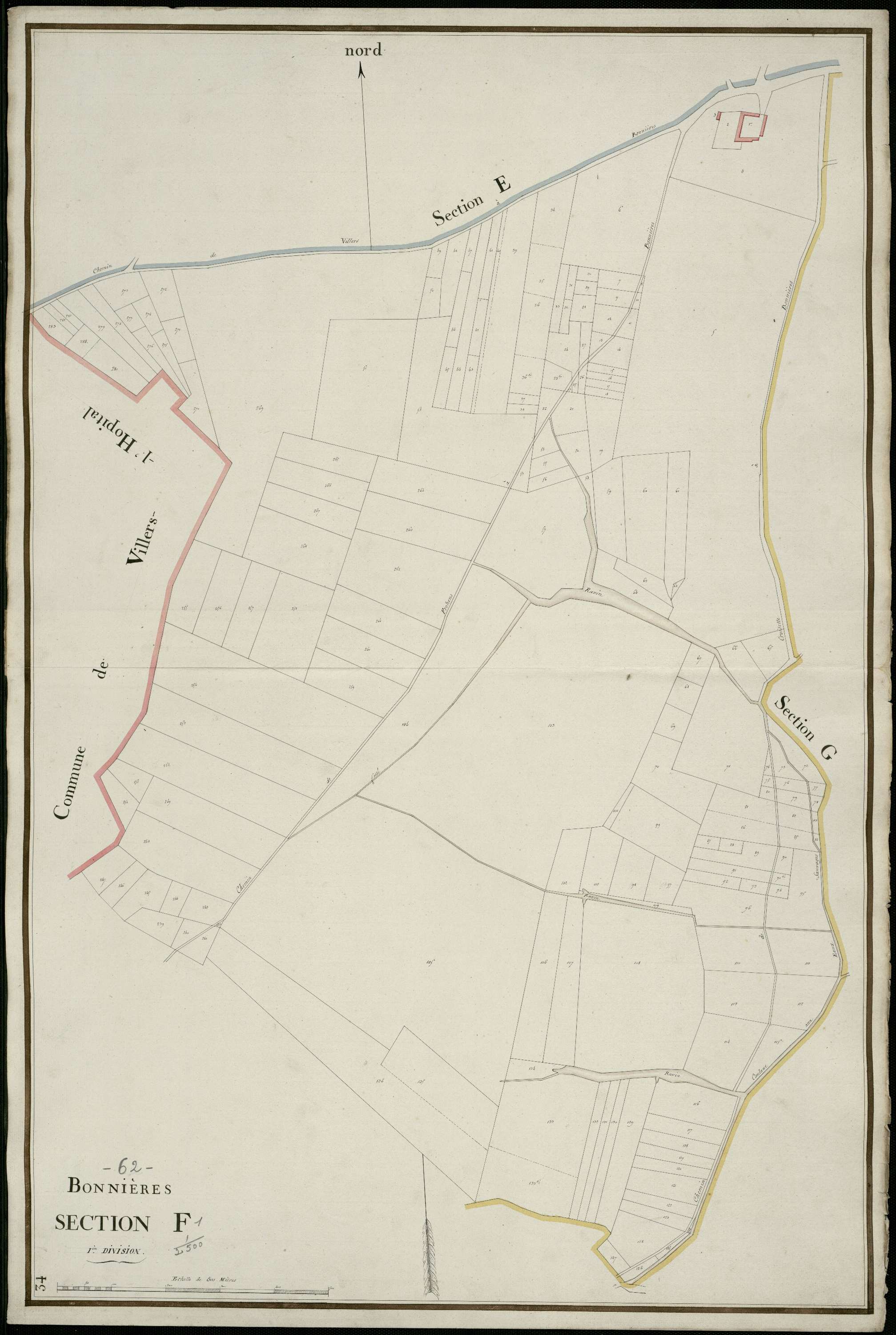 Bonnières - Section F, 1re feuille