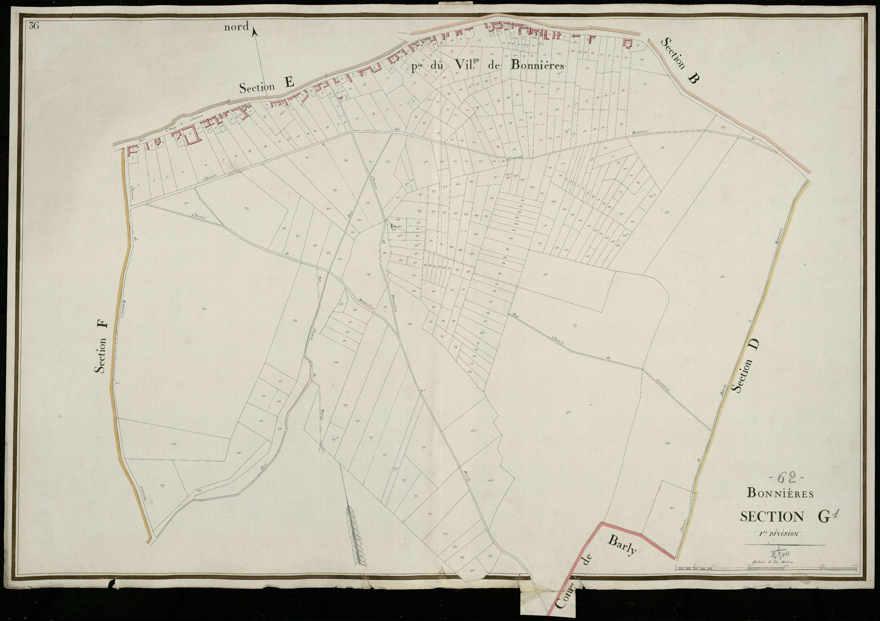 Bonnières - Section G, 1re feuille