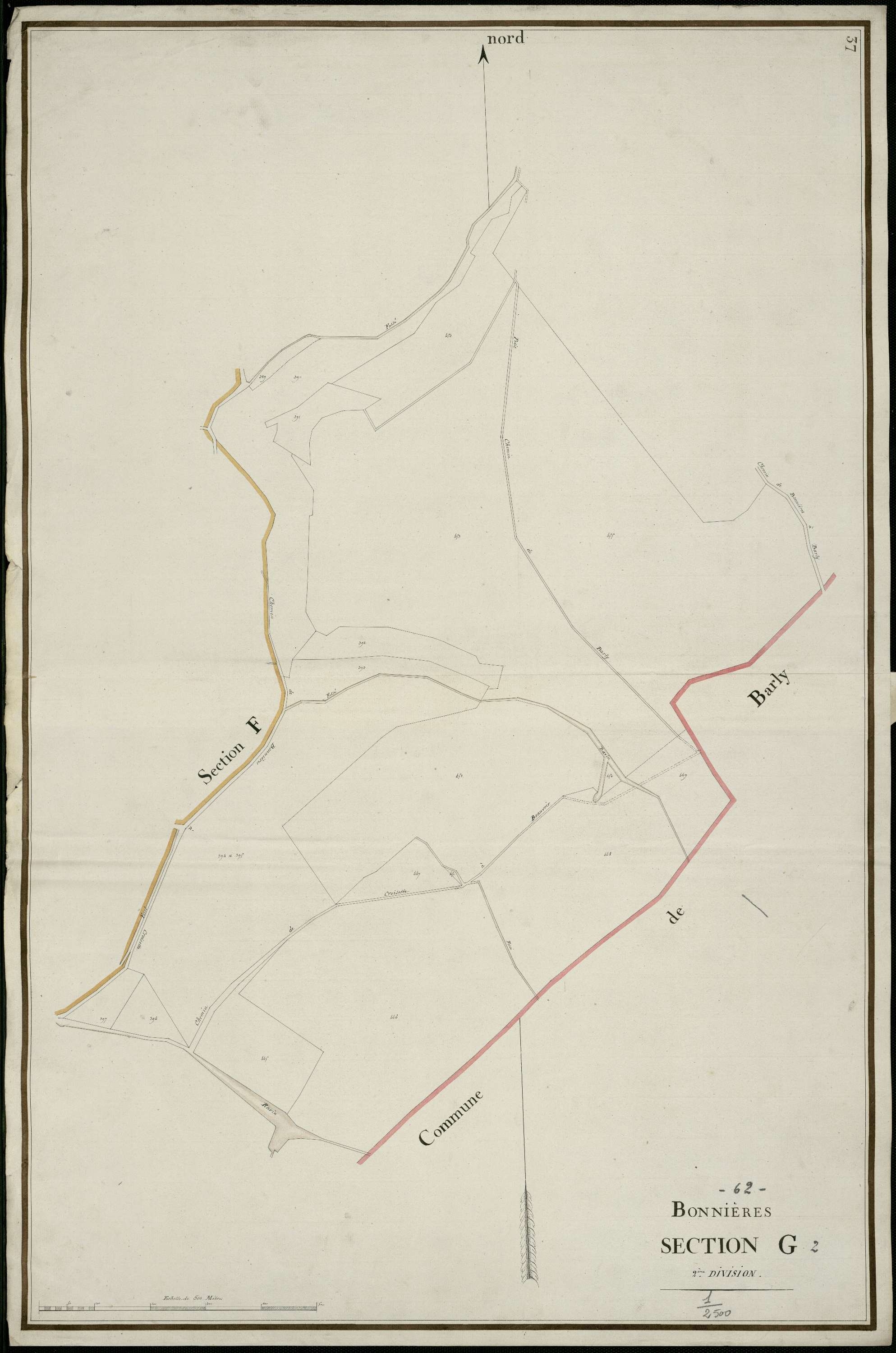Bonnières - Section G, 2e feuille