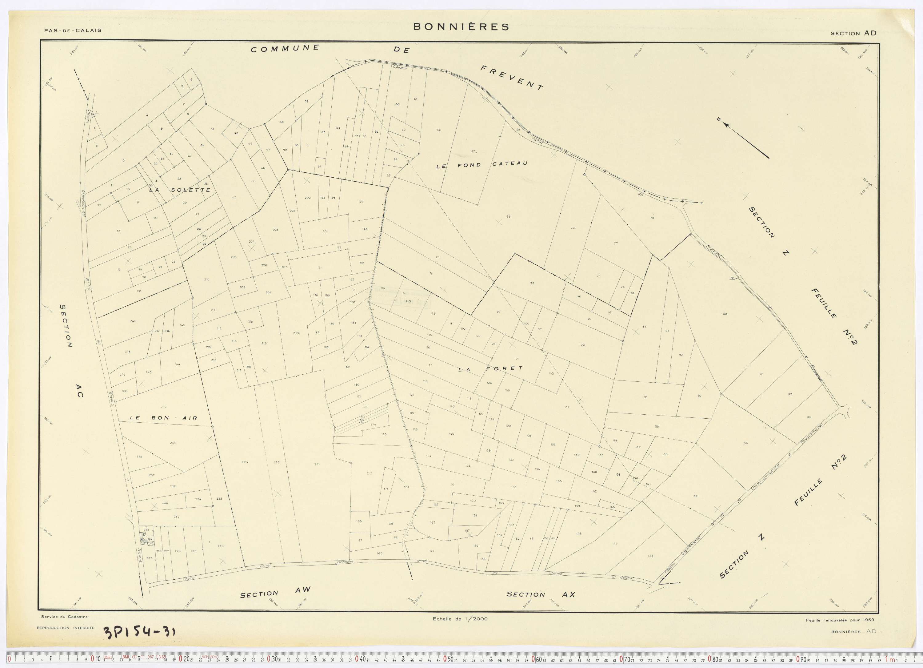 Bonnières - Section AD.