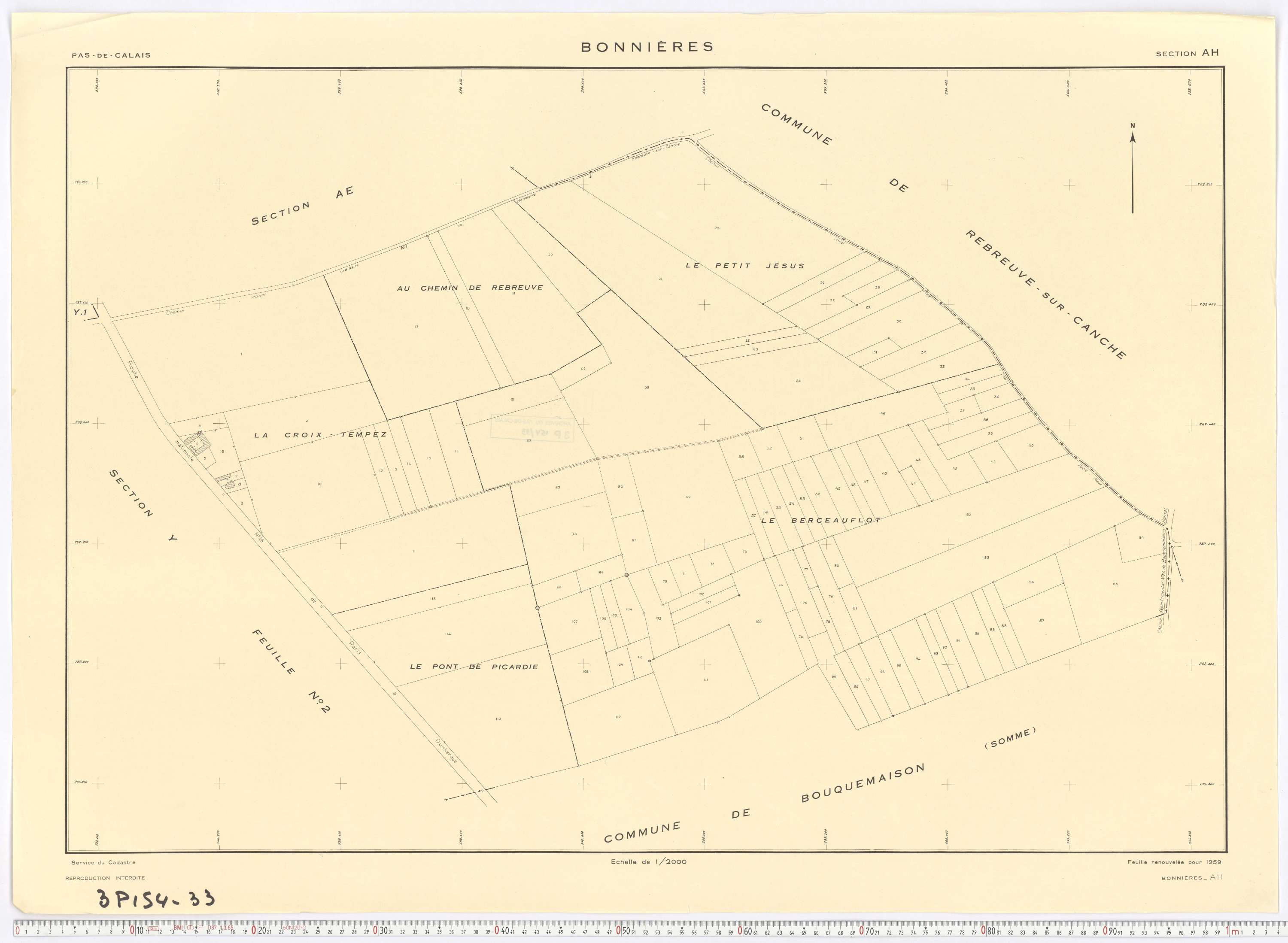 Bonnières - Section AH.