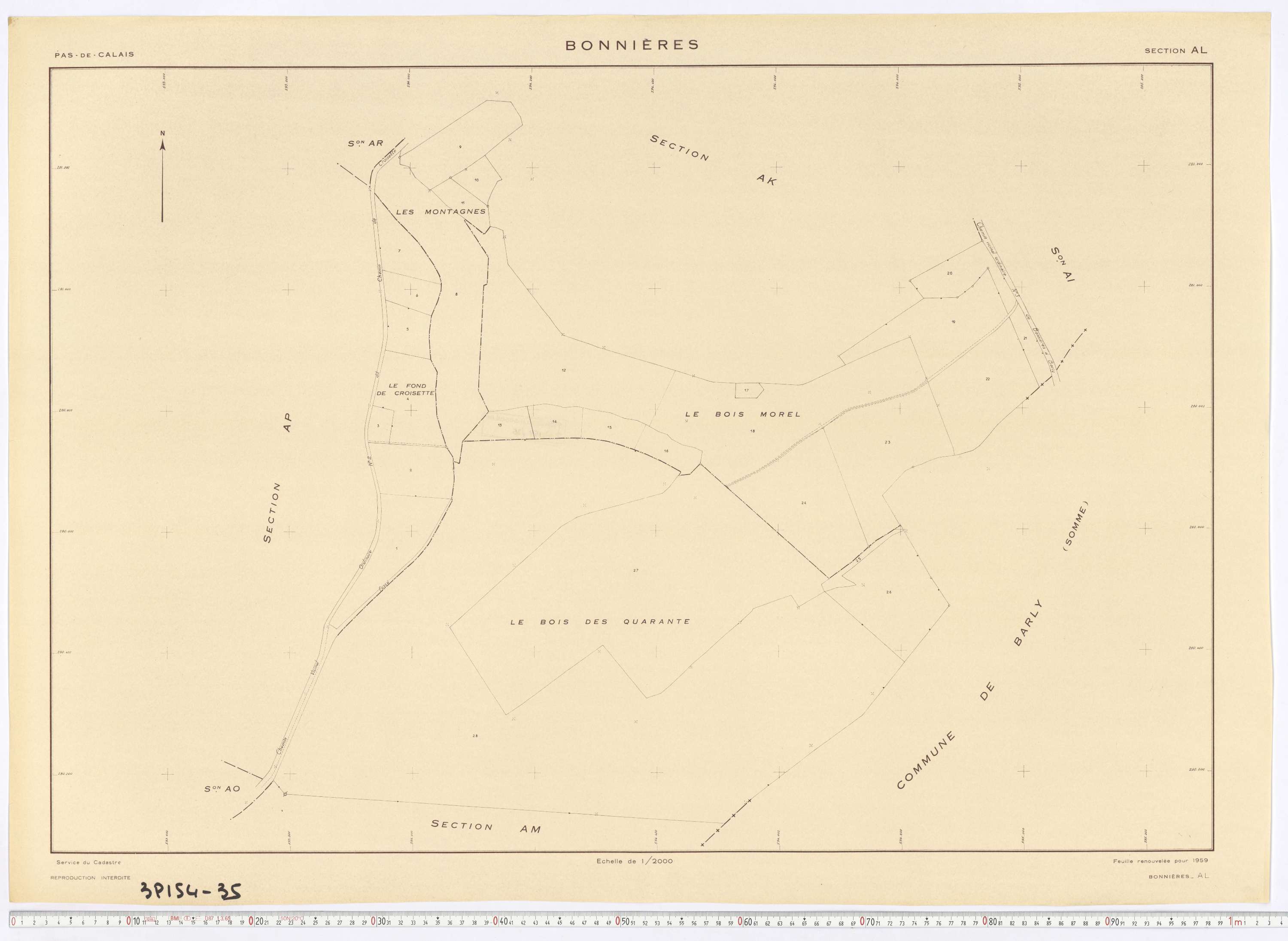 Bonnières - Section AL.