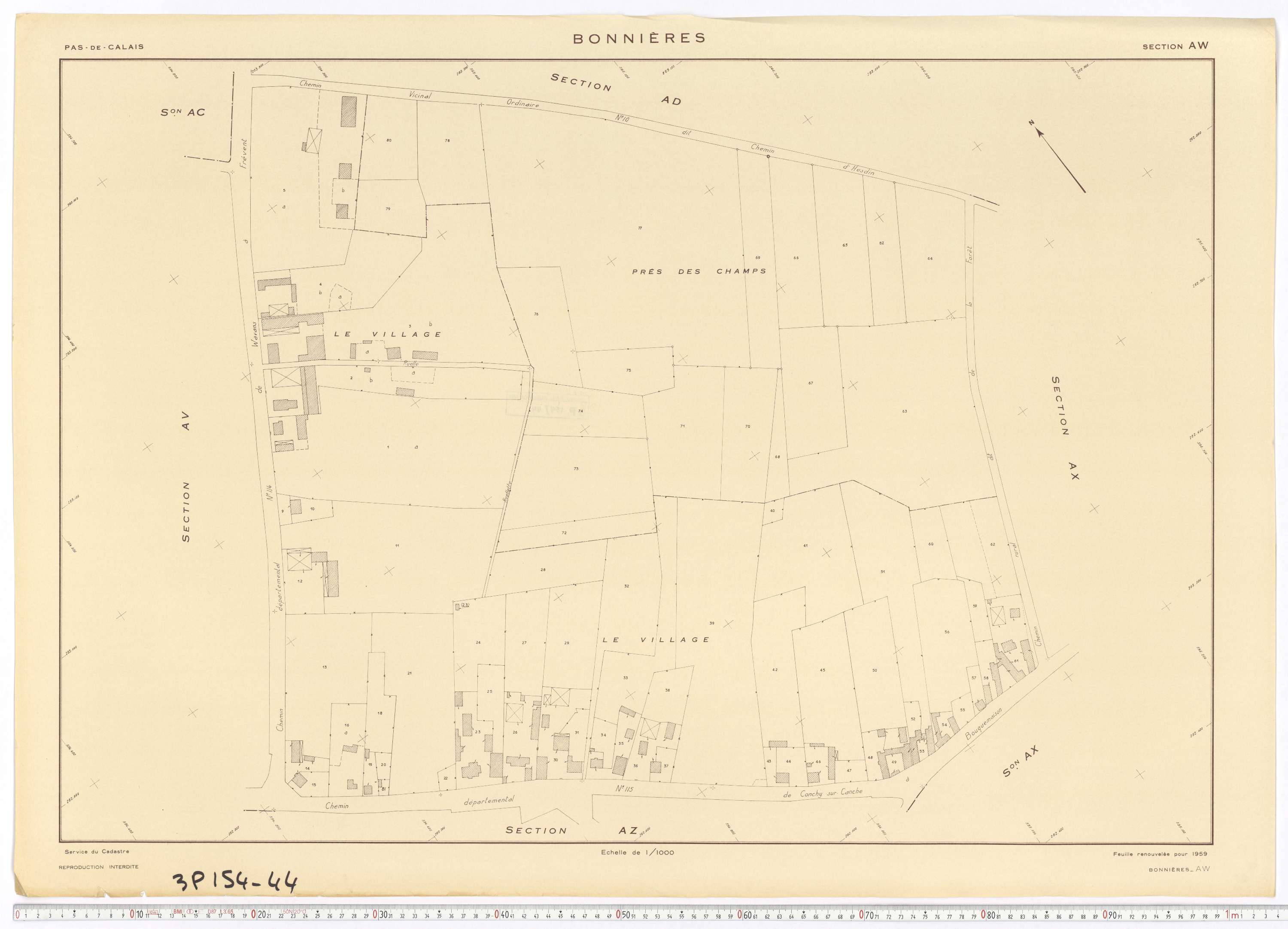 Bonnières - Section AW.