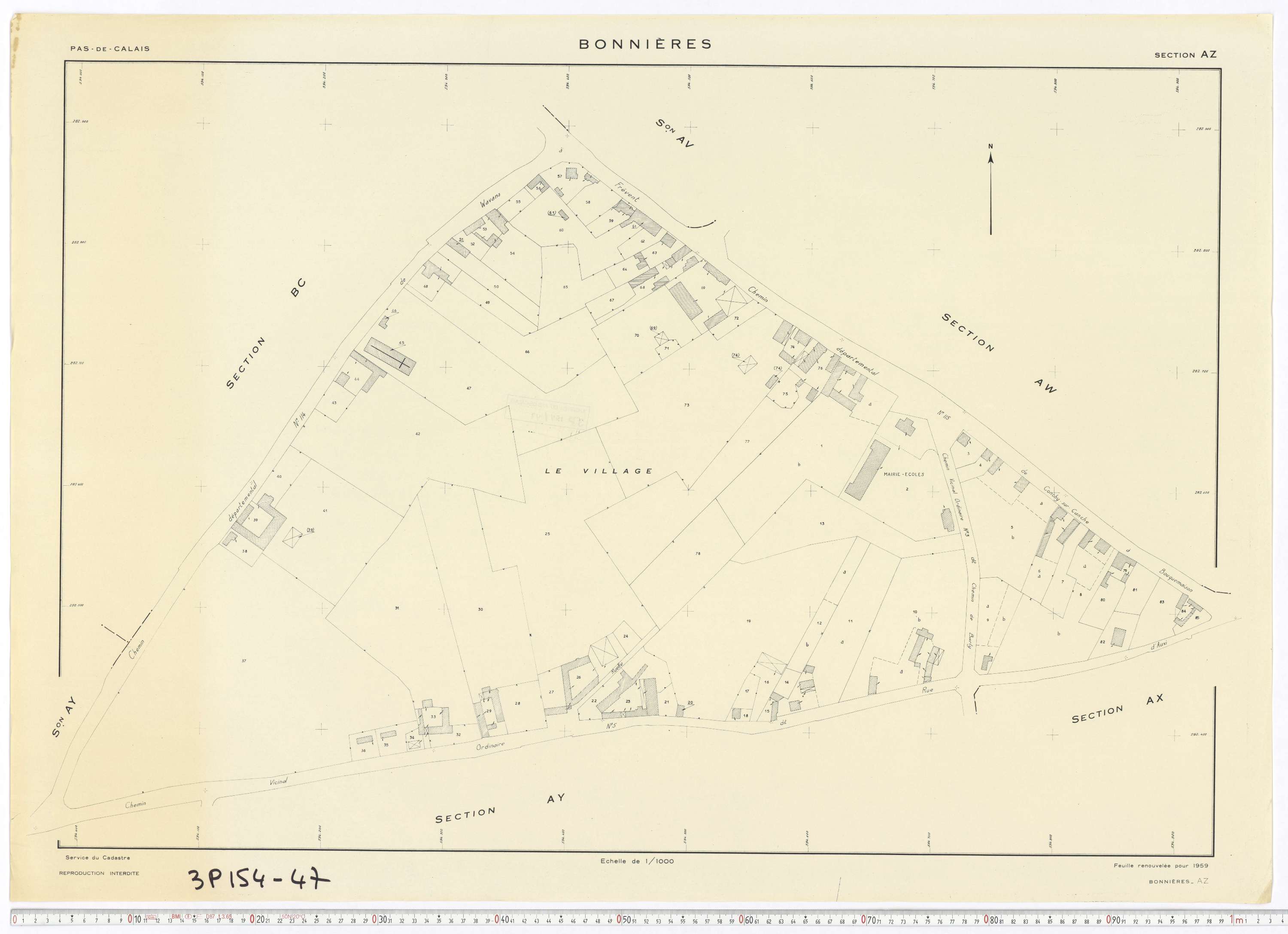 Bonnières - Section AZ.