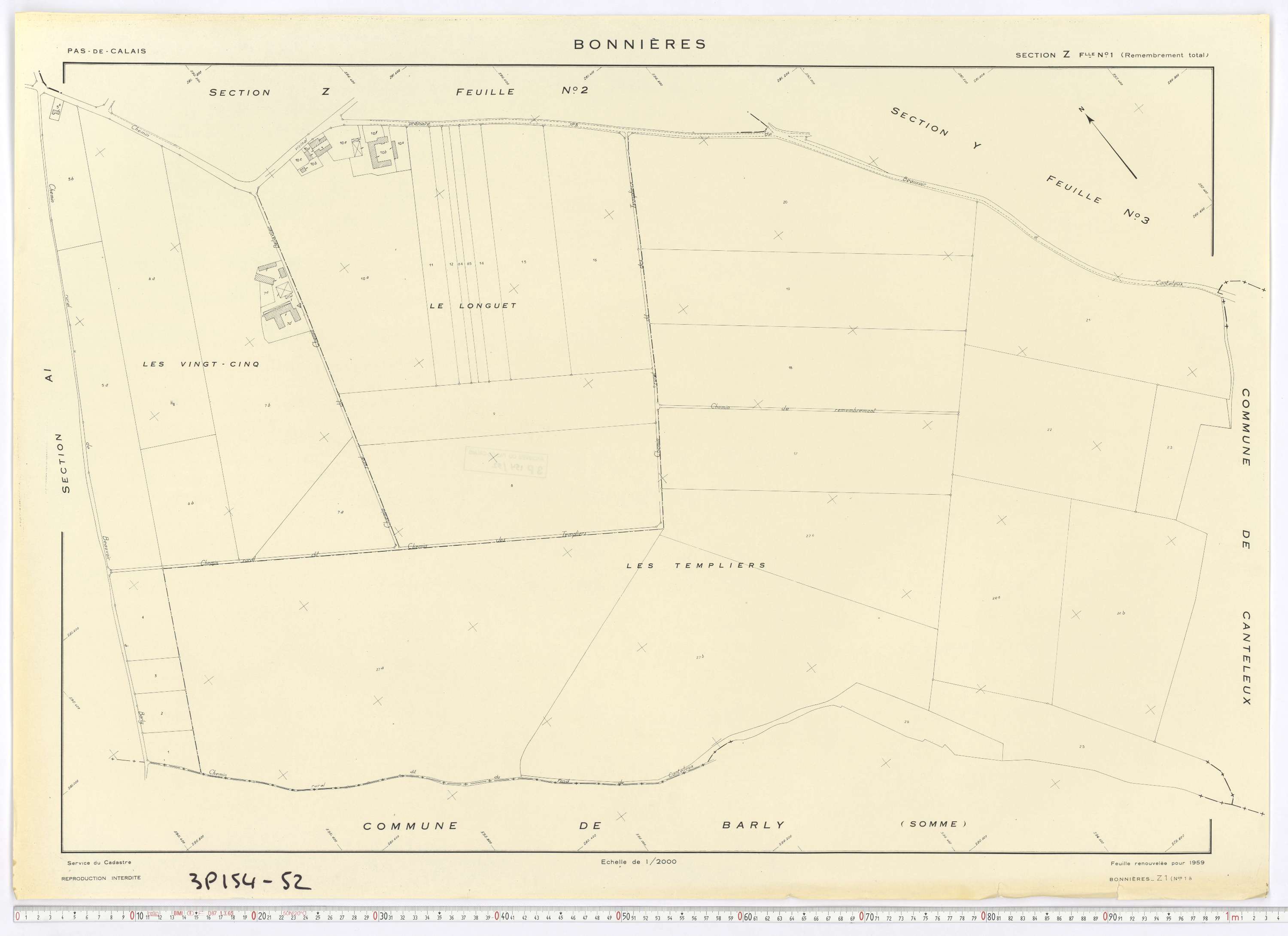 Bonnières - Section Z, feuille 1.
