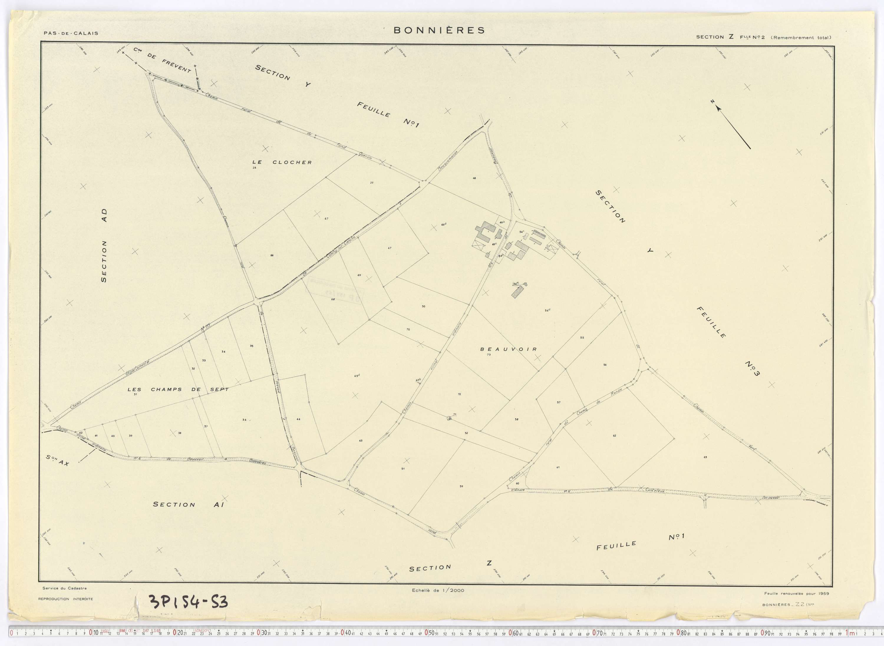 Bonnières - Section Z, feuille 2.