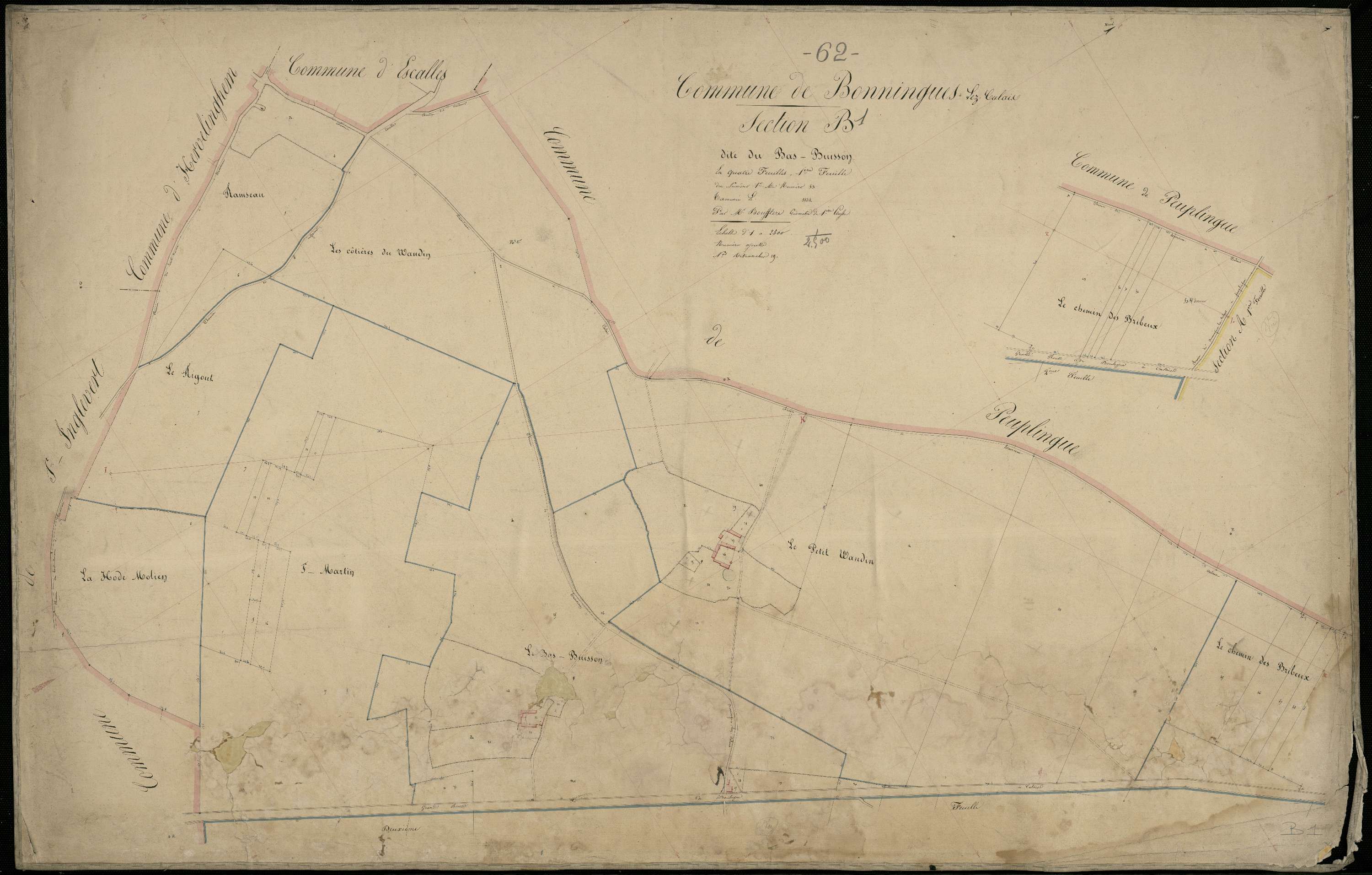 Bonningues-lès-Calais - Section B, 1re feuille