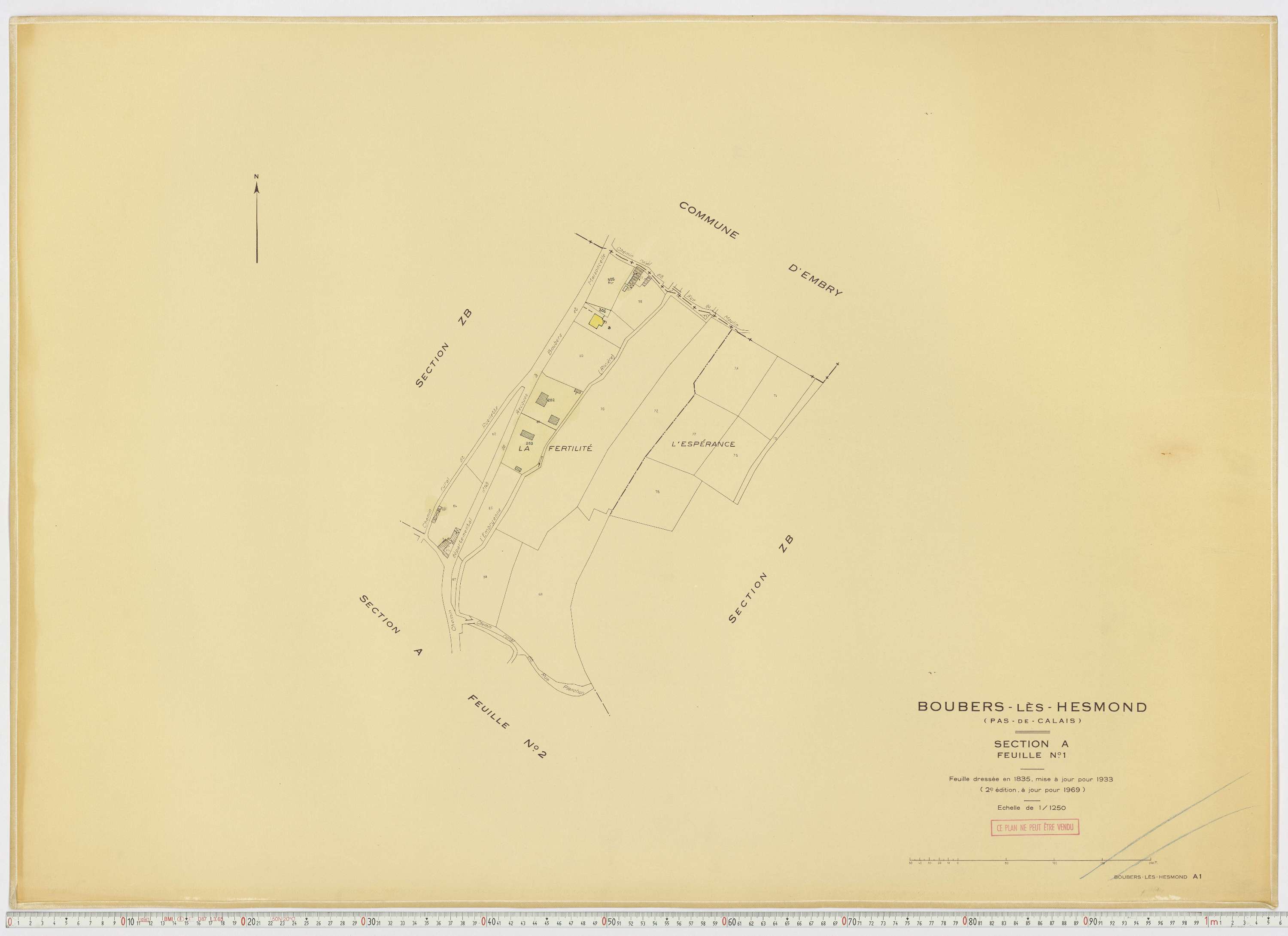 Boubers-lès-Hesmond - Section A, feuille 1.