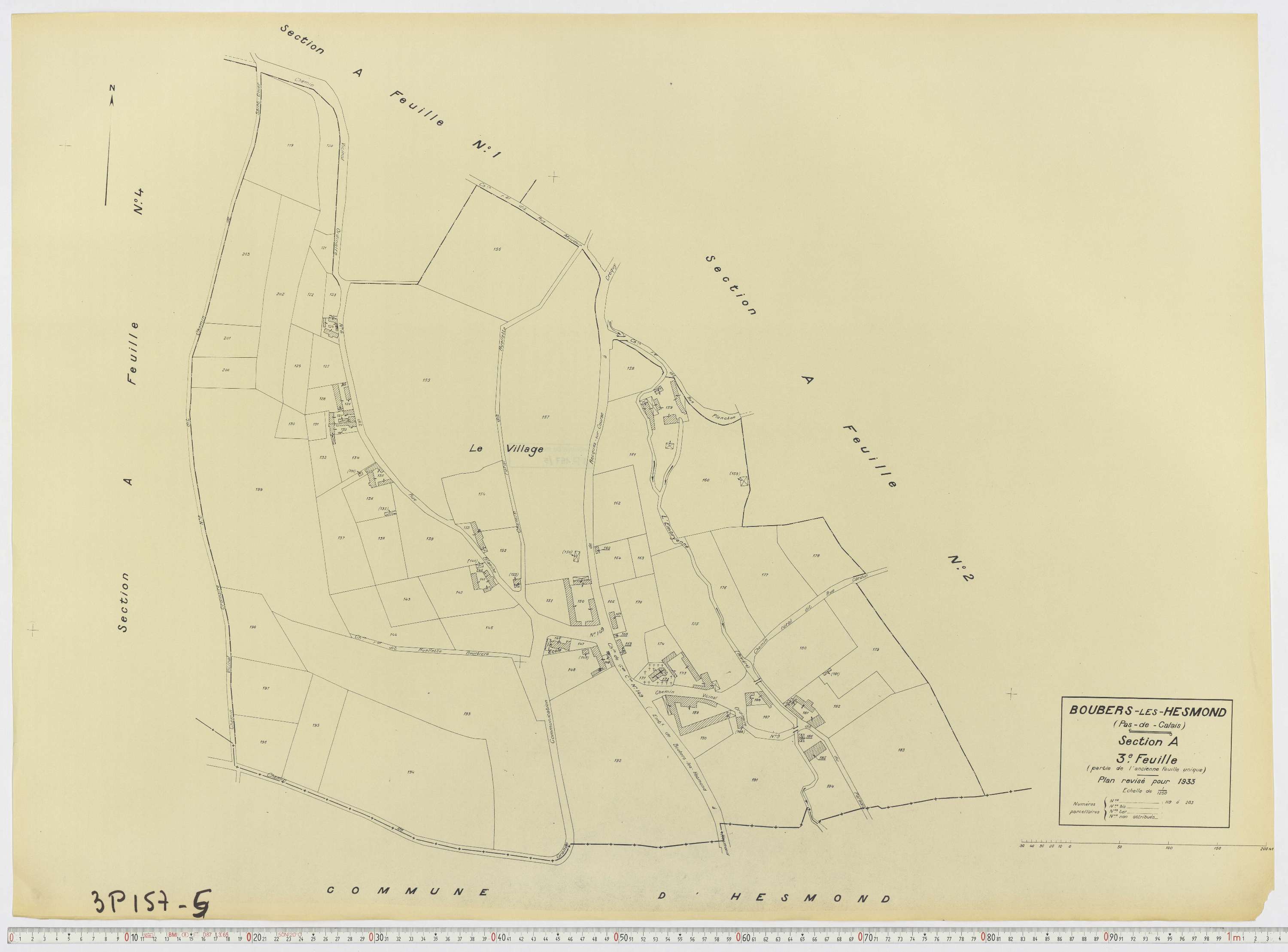 Boubers-lès-Hesmond - Section A, feuille 3.