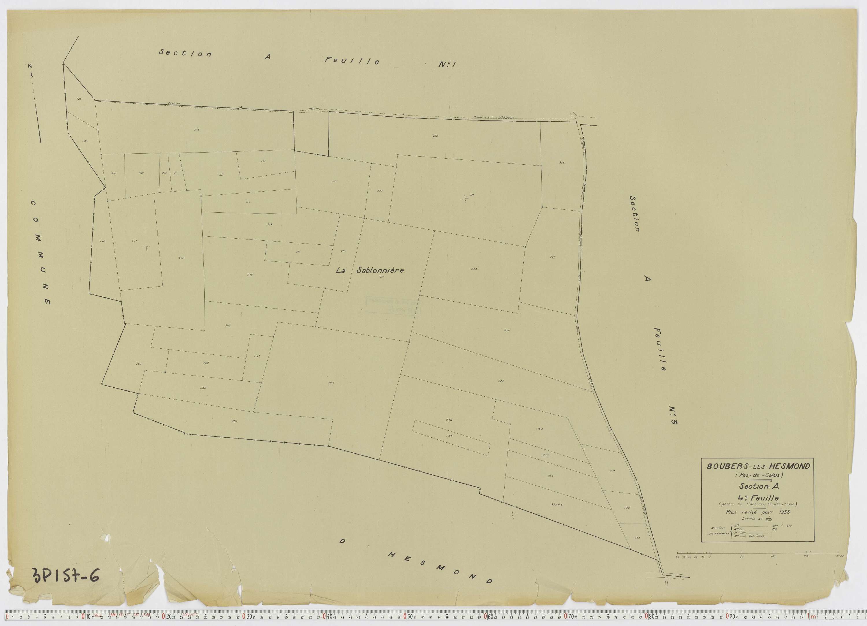 Boubers-lès-Hesmond - Section A, feuille 4.