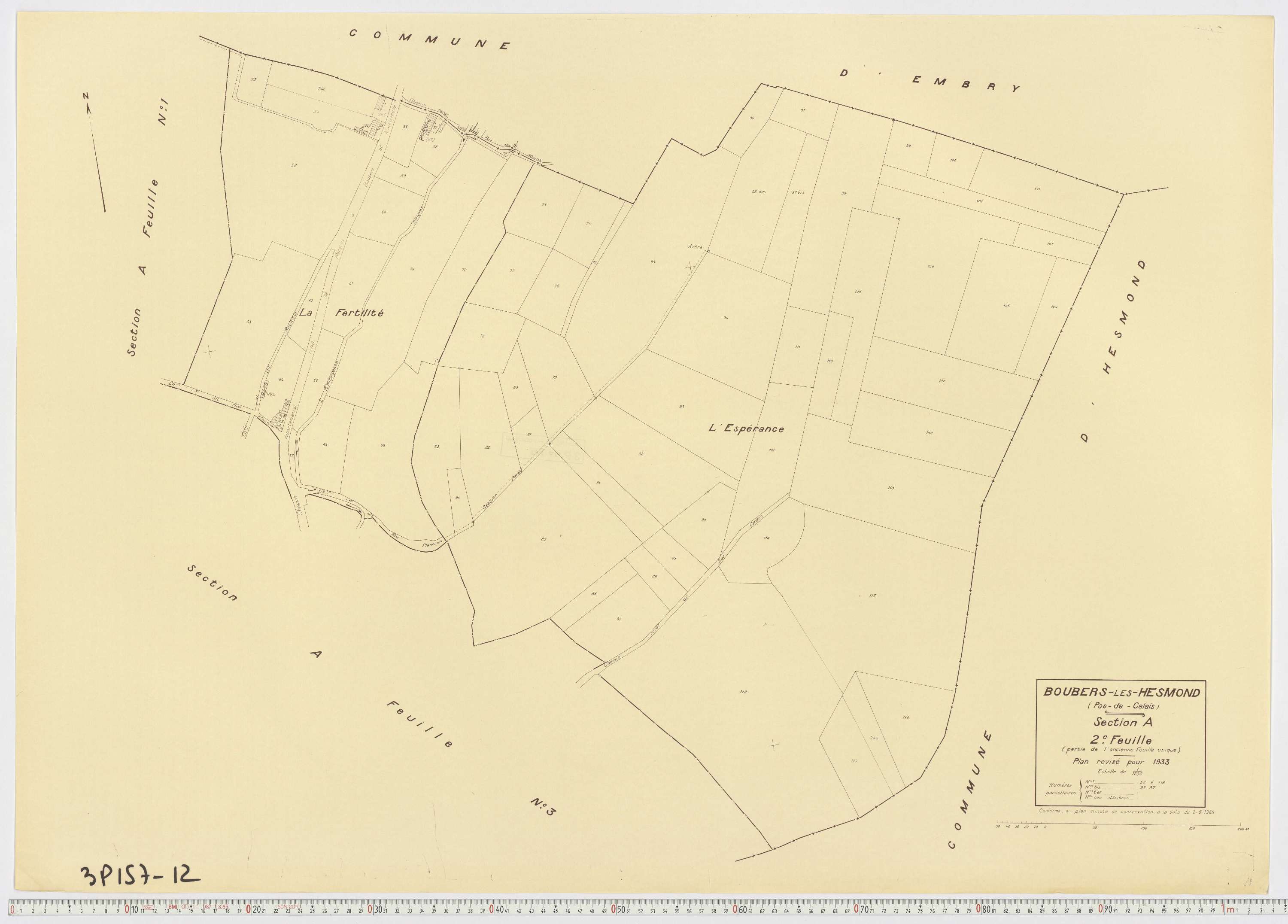 Boubers-lès-Hesmond - Section A, feuille 2.