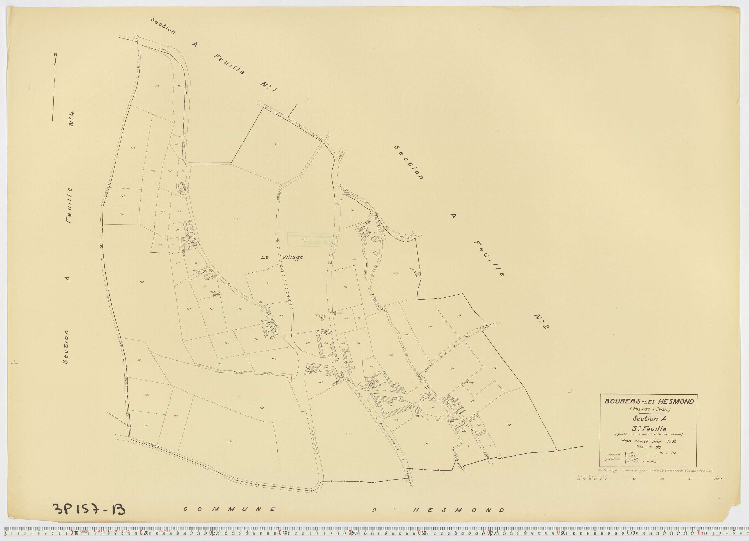 Boubers-lès-Hesmond - Section A, feuille 3.