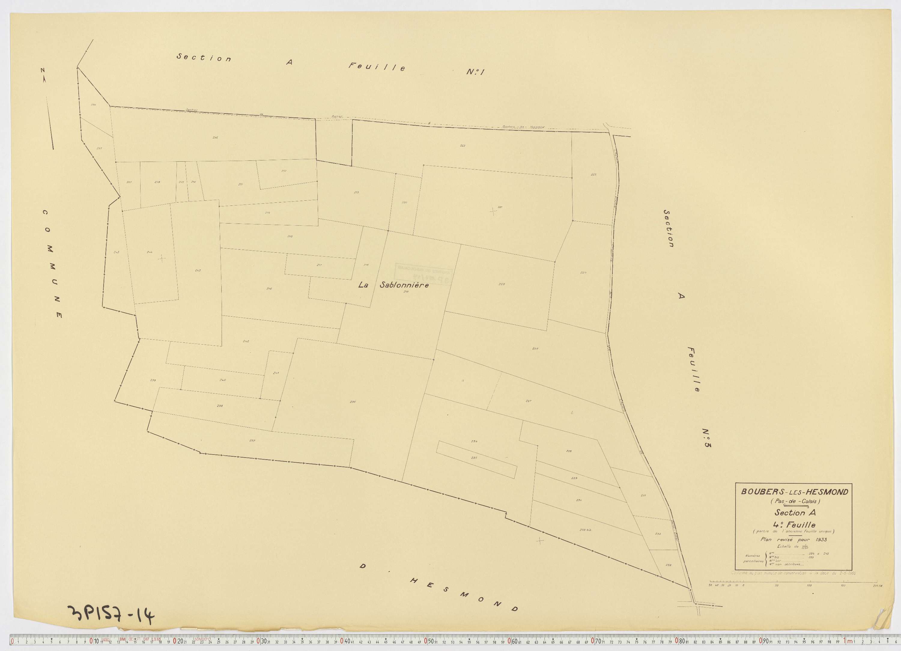 Boubers-lès-Hesmond - Section A, feuille 4.