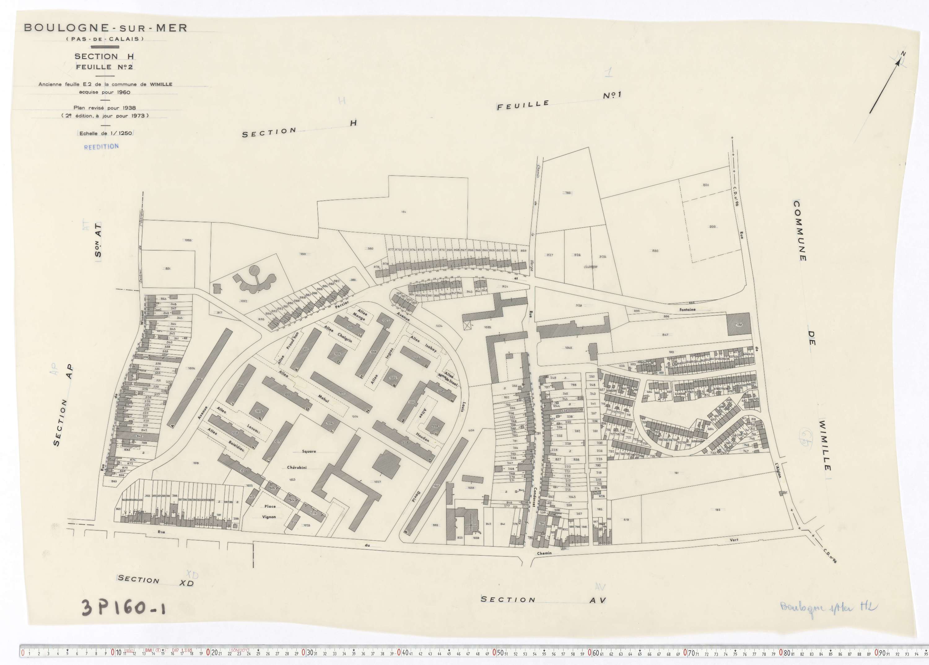 Boulogne-sur-Mer - Section H, feuille 2.