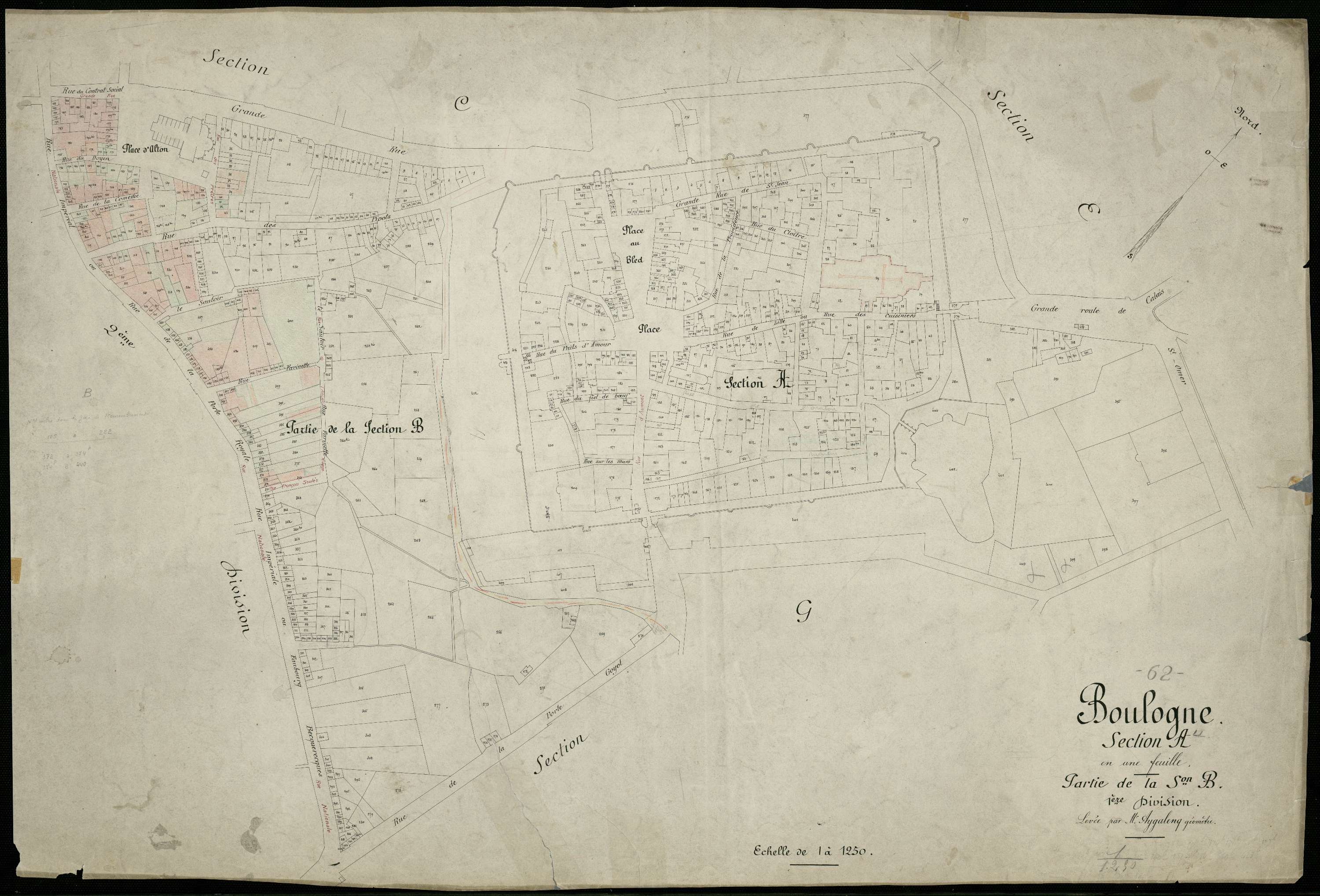 Boulogne-sur-Mer - Section A , section B, 1re feuille