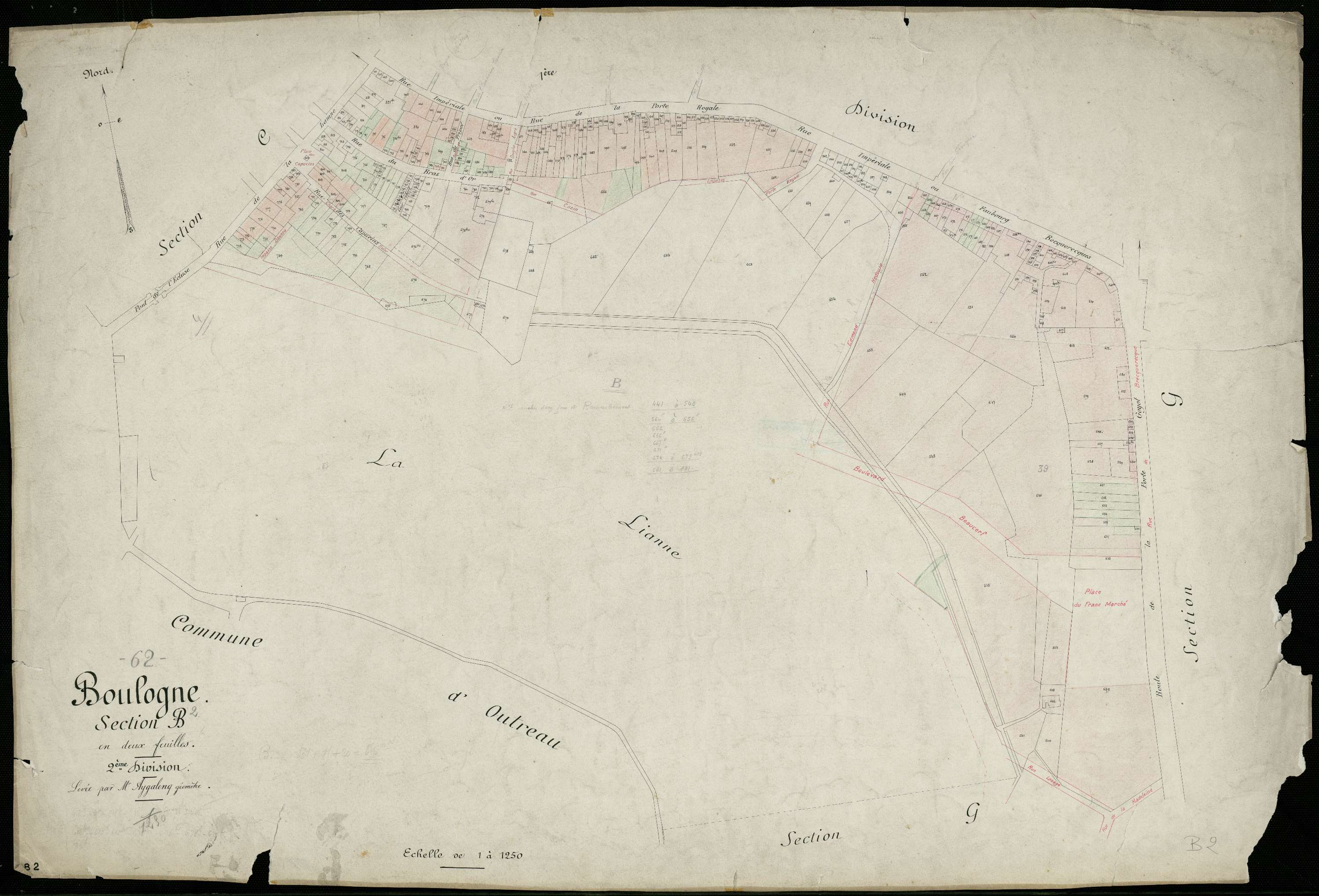 Boulogne-sur-Mer - Section B, 2e feuille