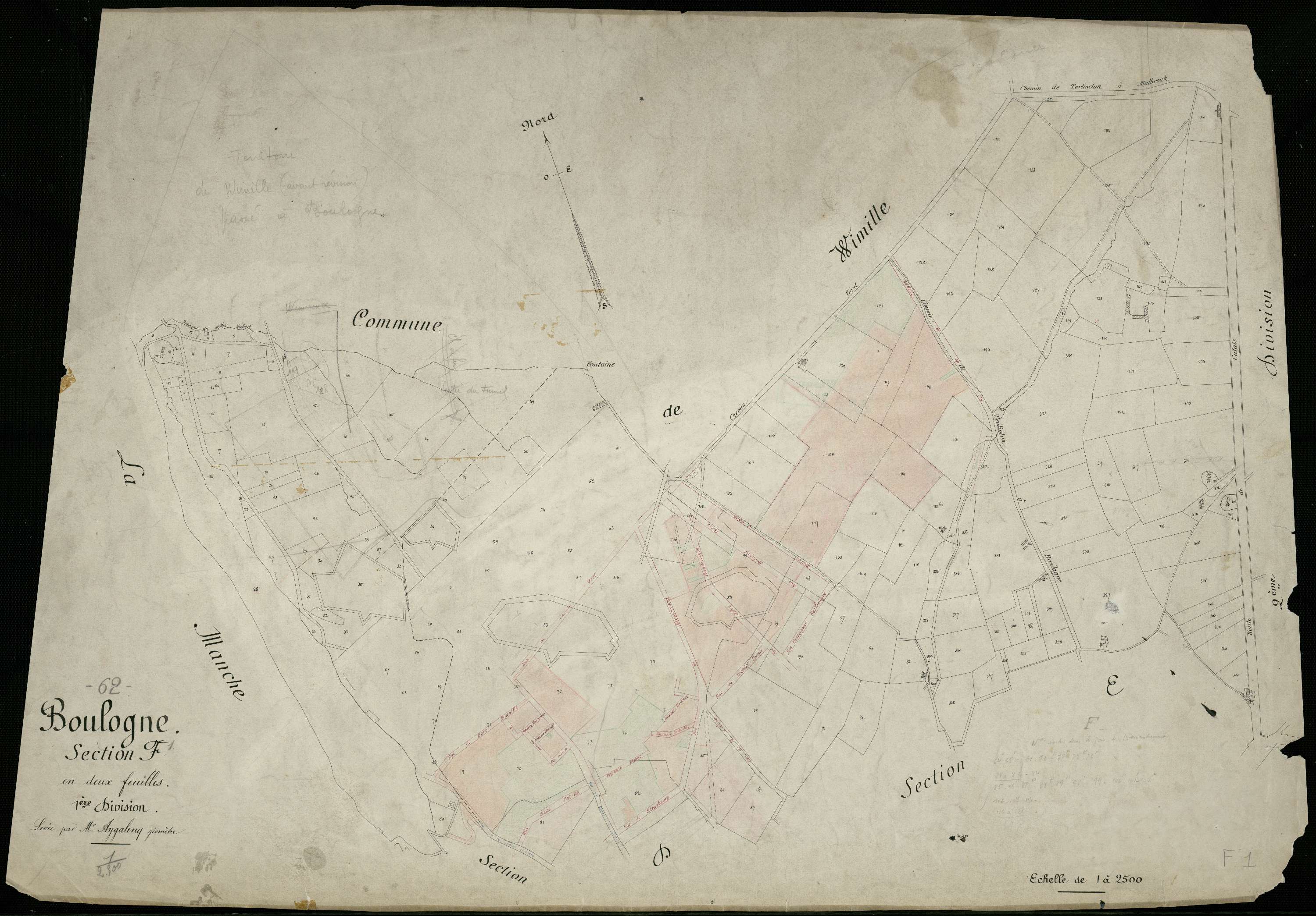Boulogne-sur-Mer - Section F, 1re feuille