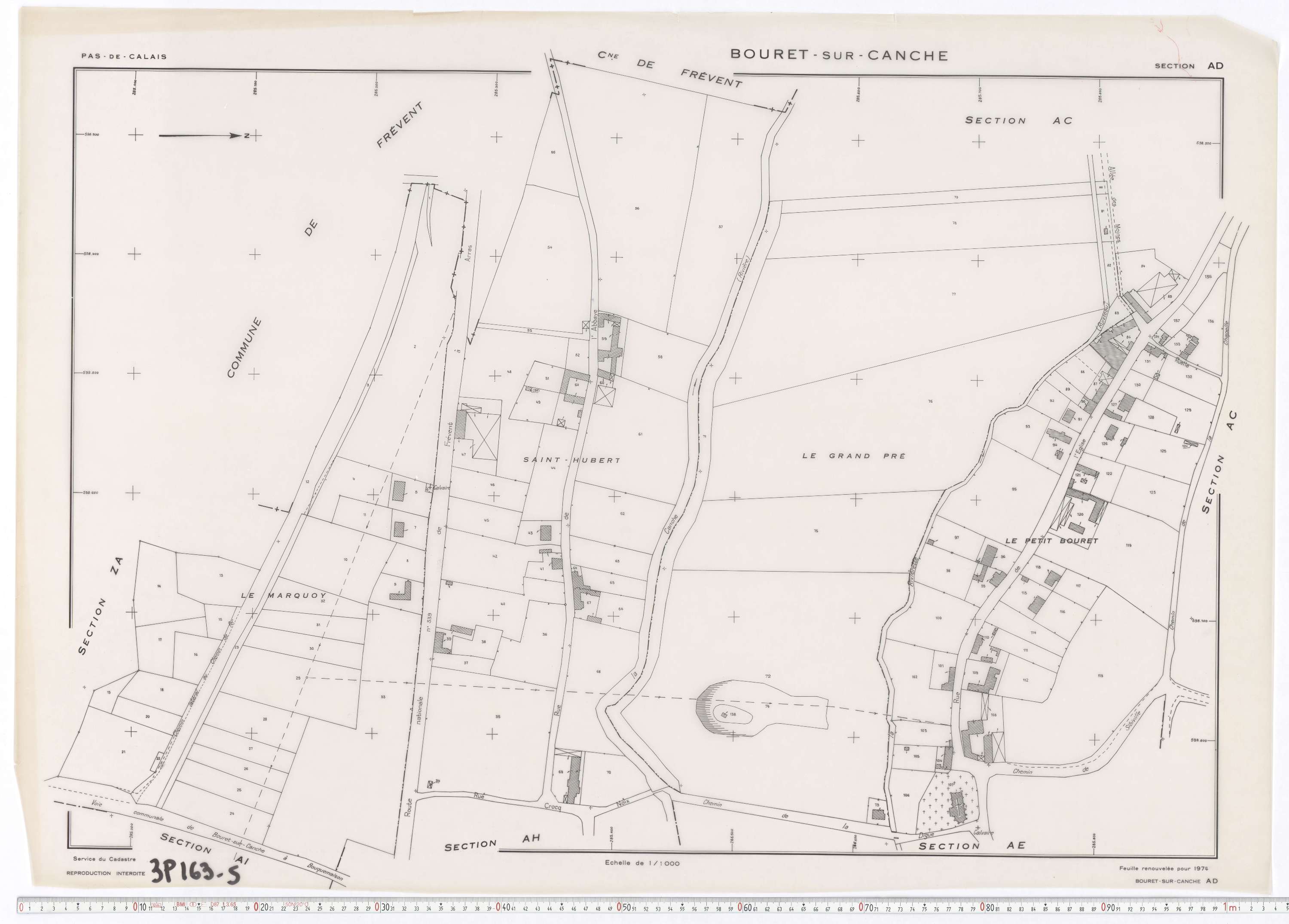 Bouret-sur-Canche - Section AD.