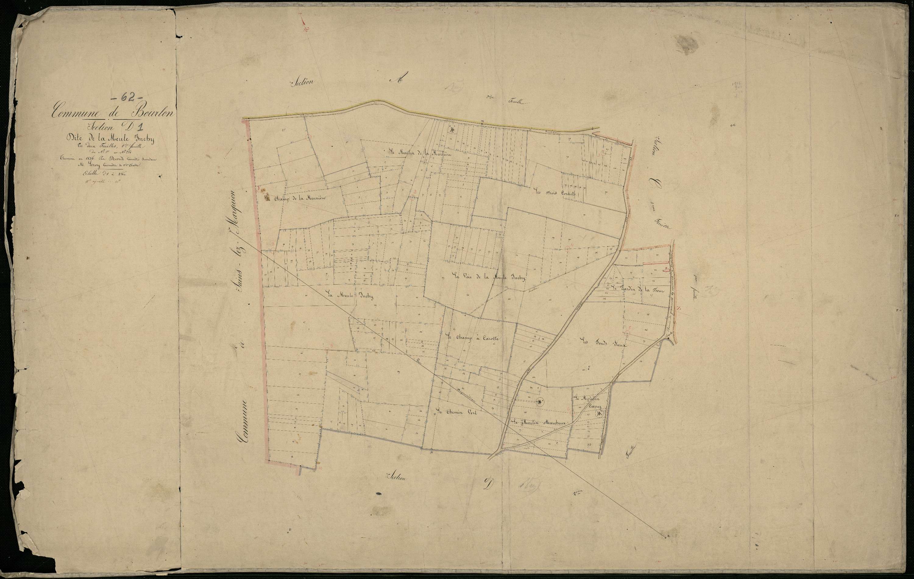 Bourlon - Section D, 1re feuille