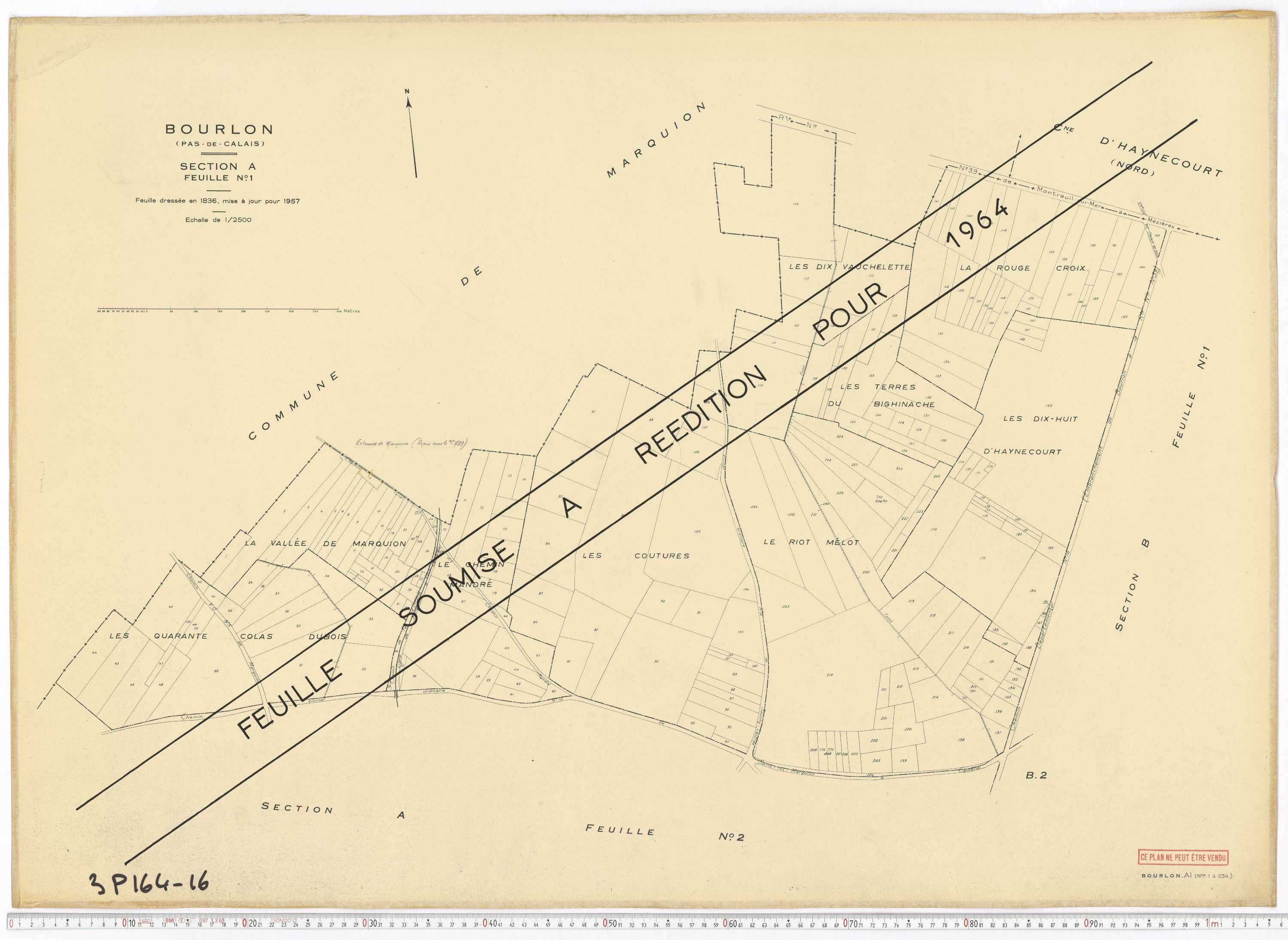 Bourlon - Section A, feuille 1.