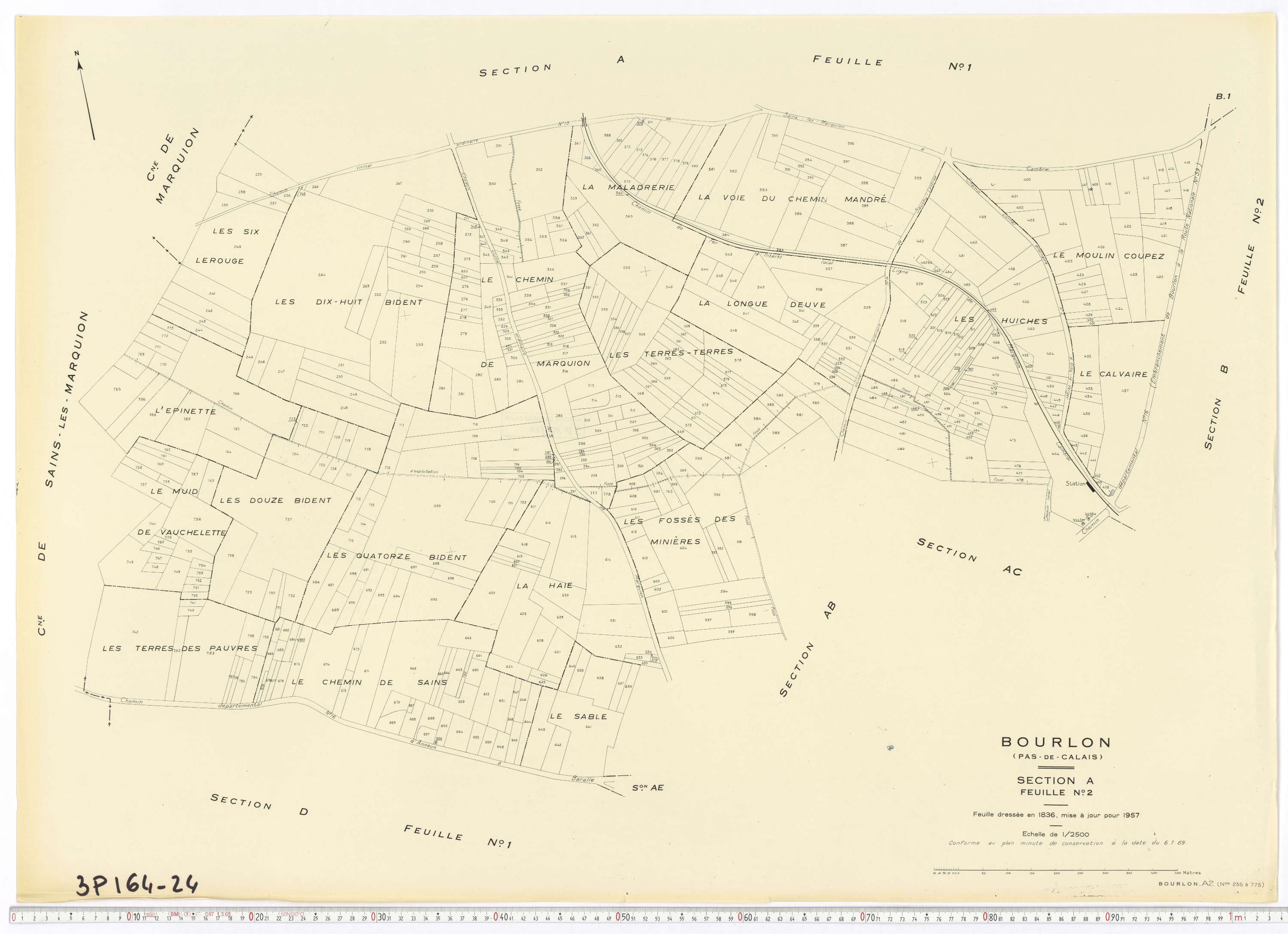 Bourlon - Section A, feuille 2.