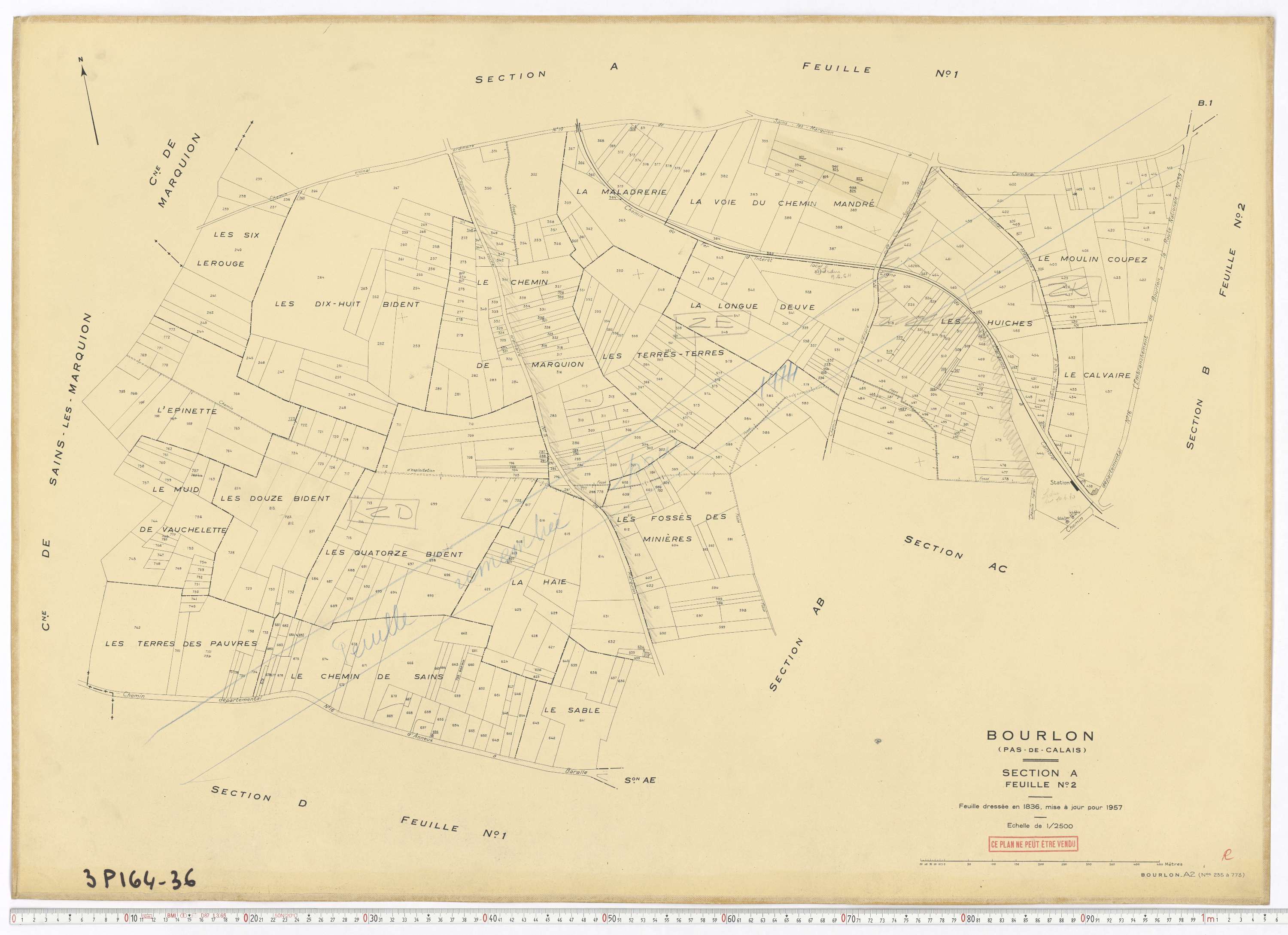 Bourlon - Section A, feuille 2.