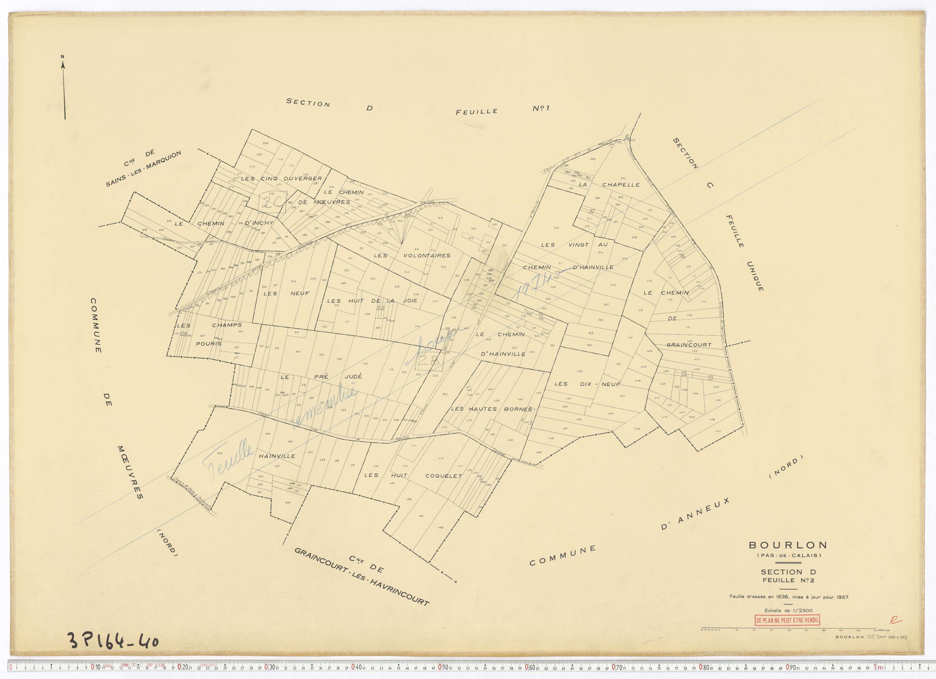 Bourlon - Section D, feuille 2.