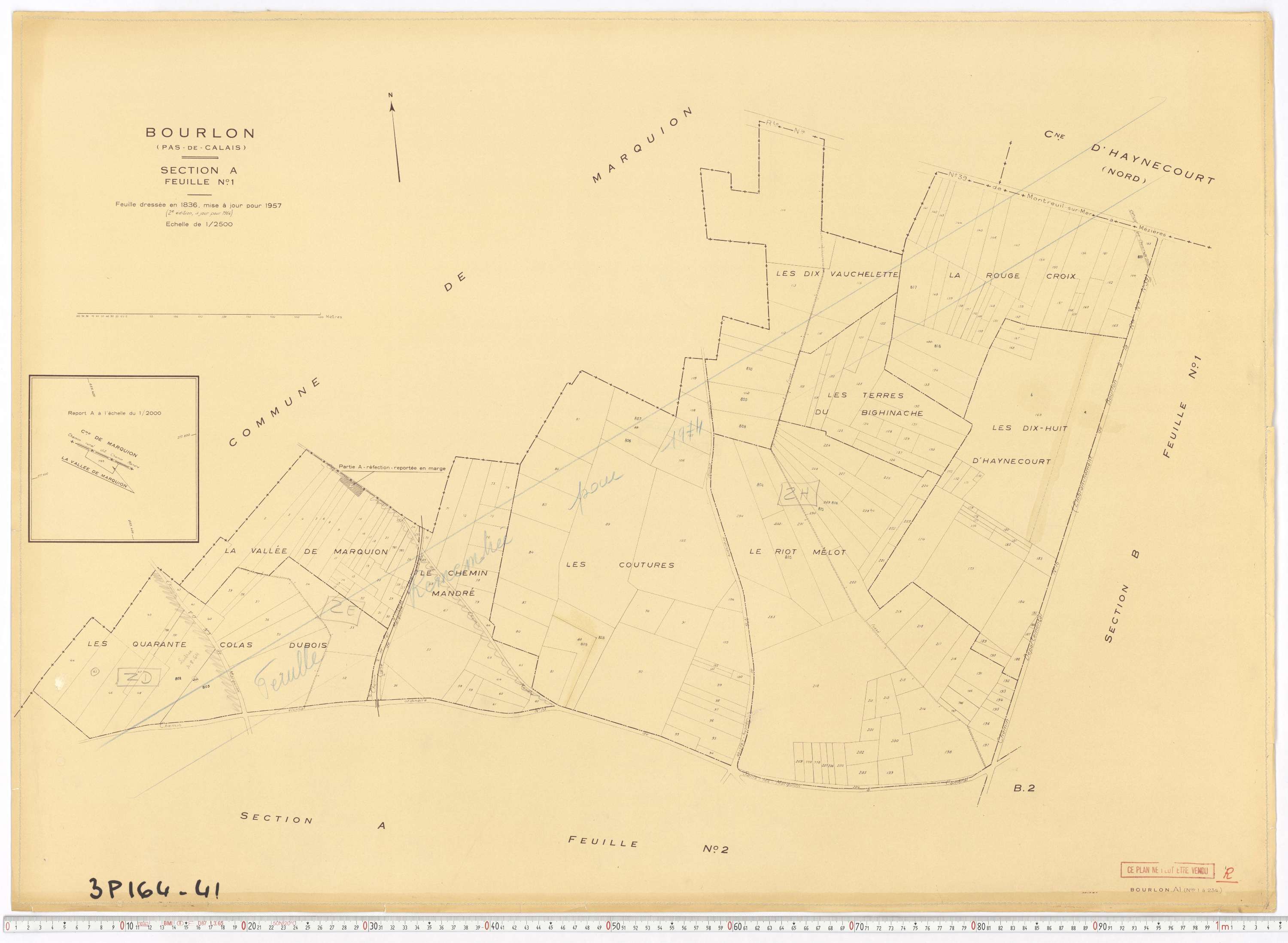 Bourlon - Section A, feuille 1.