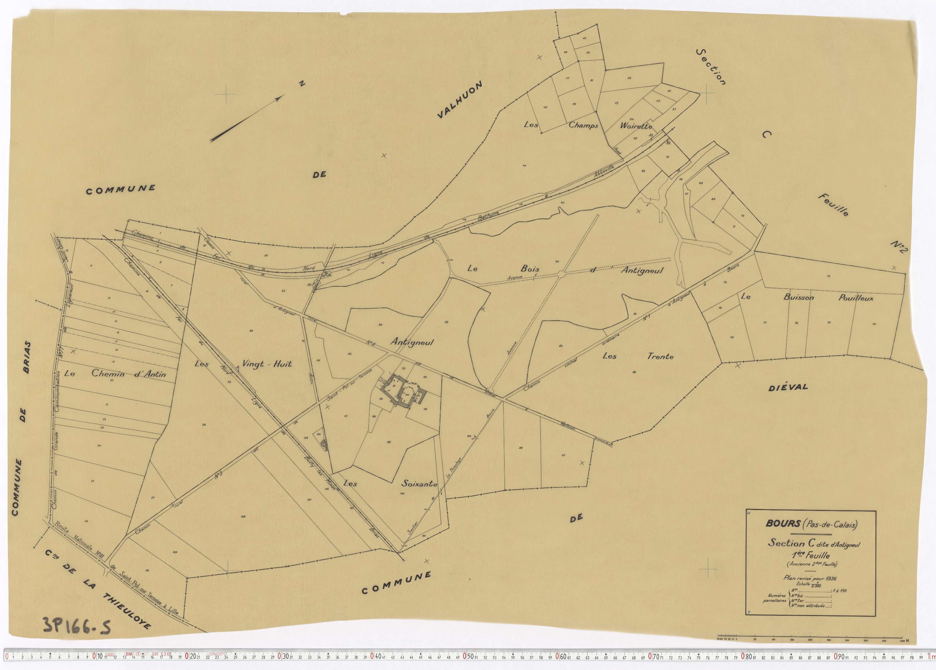 Bours - Section C, feuille 1.