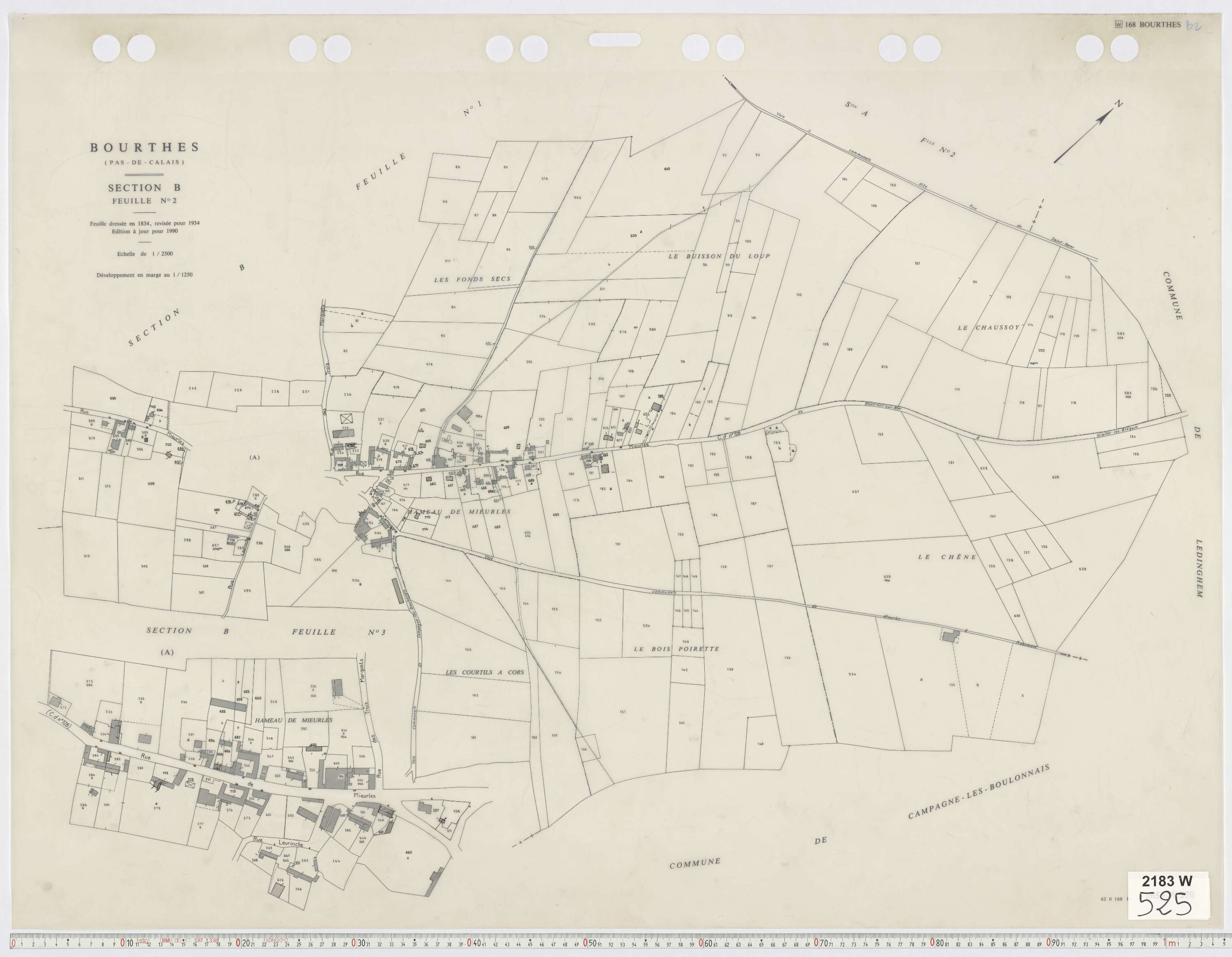 Bourthes - Section B, feuille 2.
