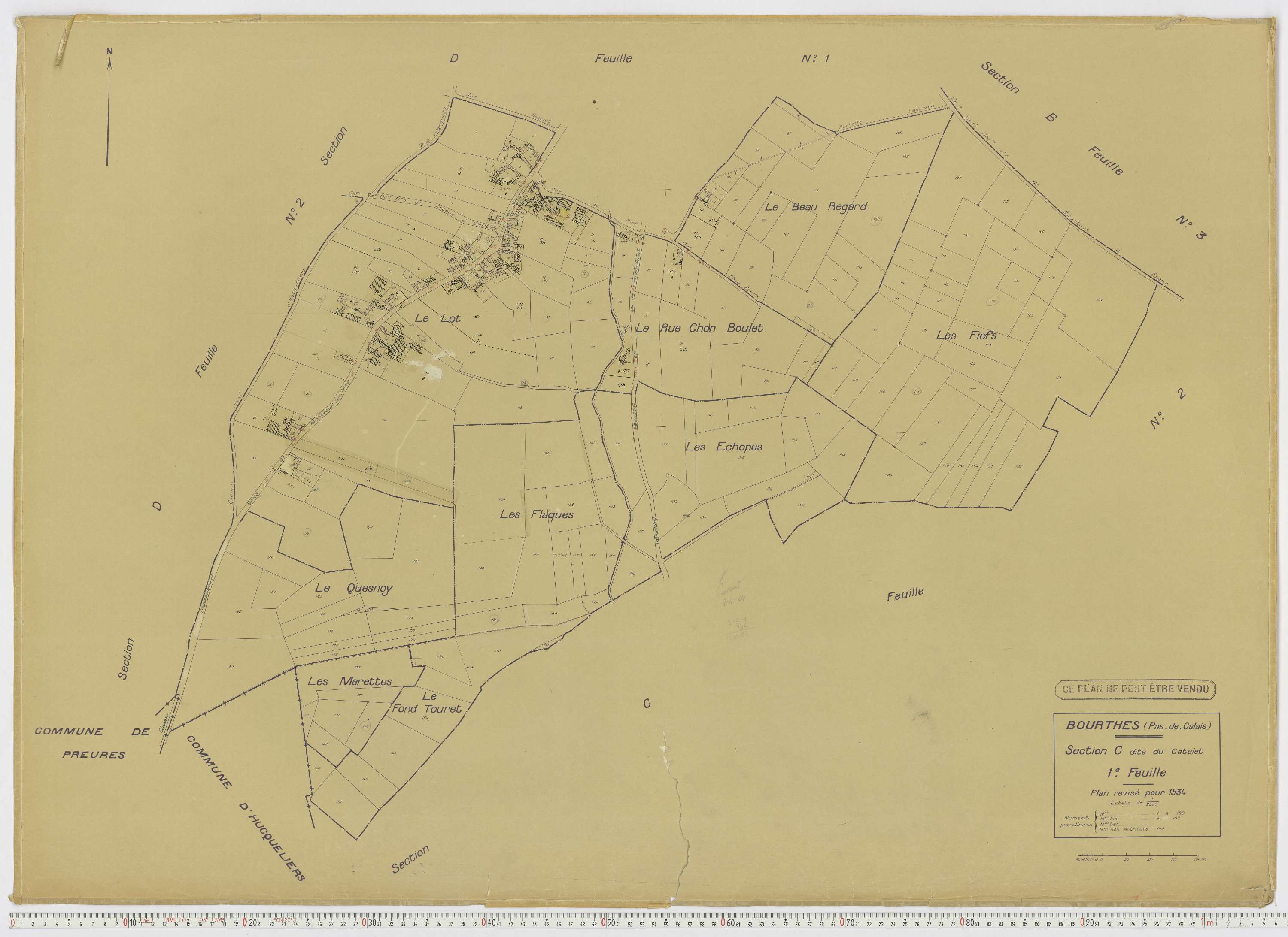 Bourthes - Section C, feuille 1.