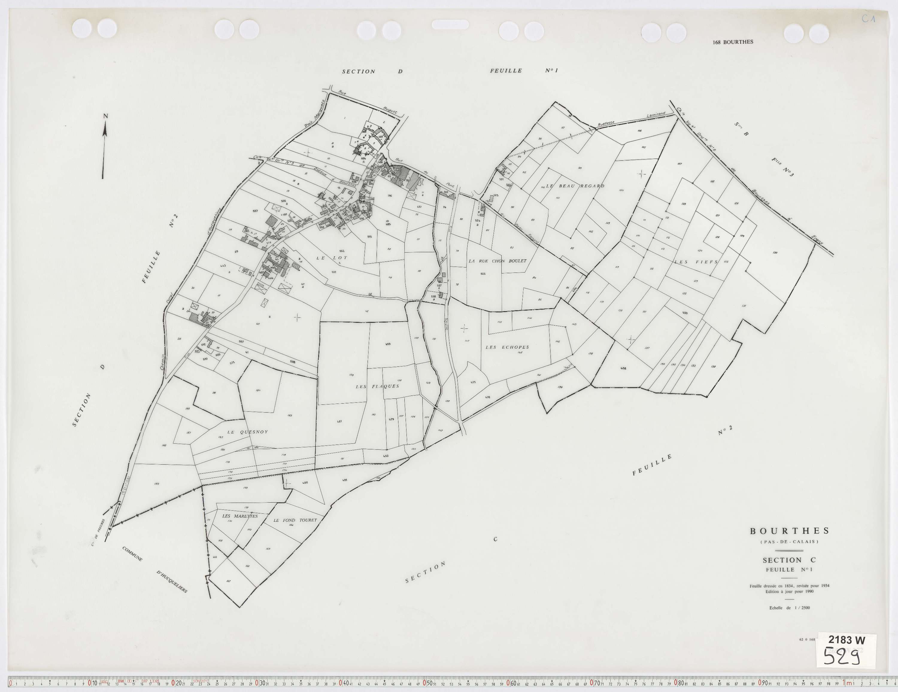 Bourthes - Section C, feuille 1.
