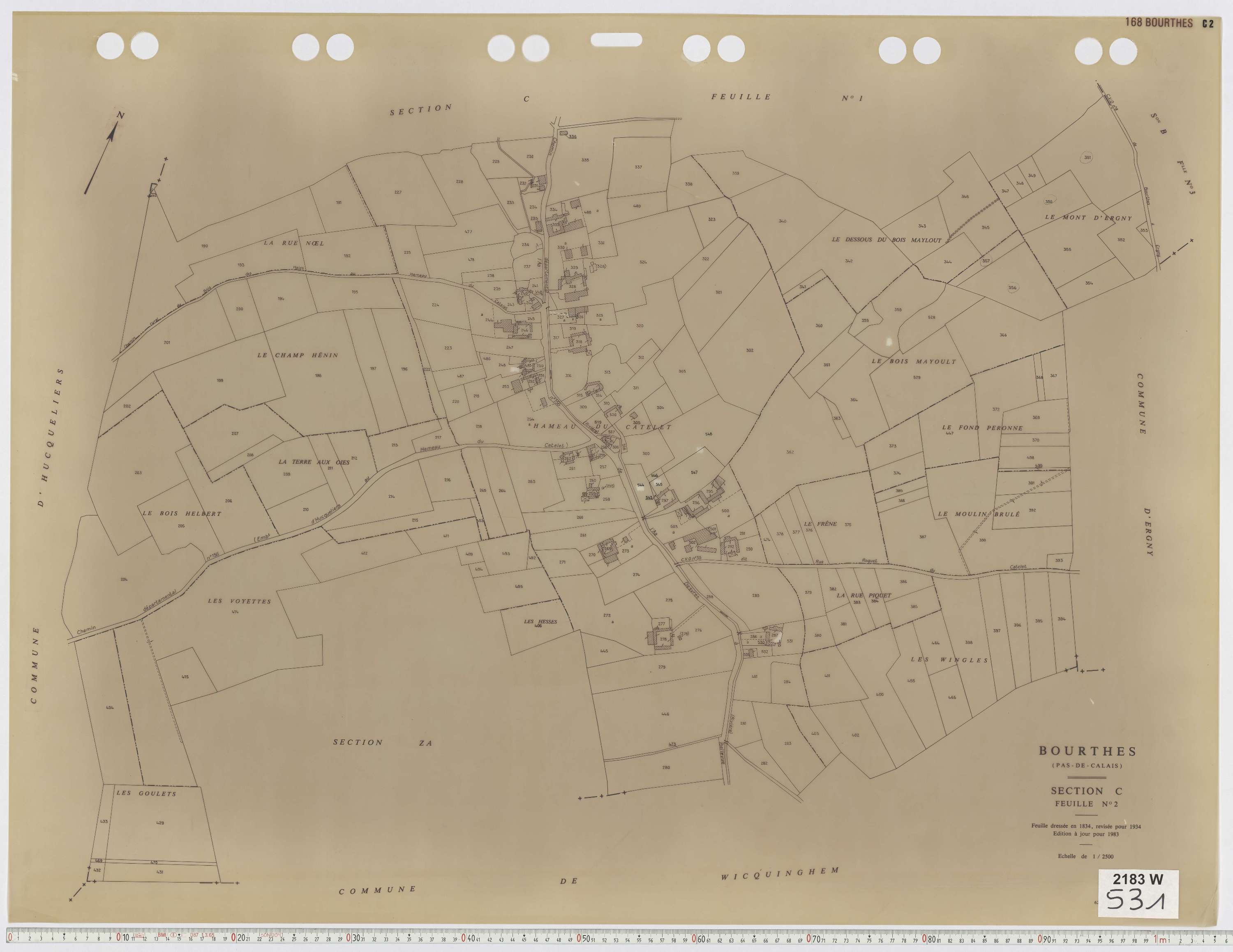 Bourthes - Section C, feuille 2.