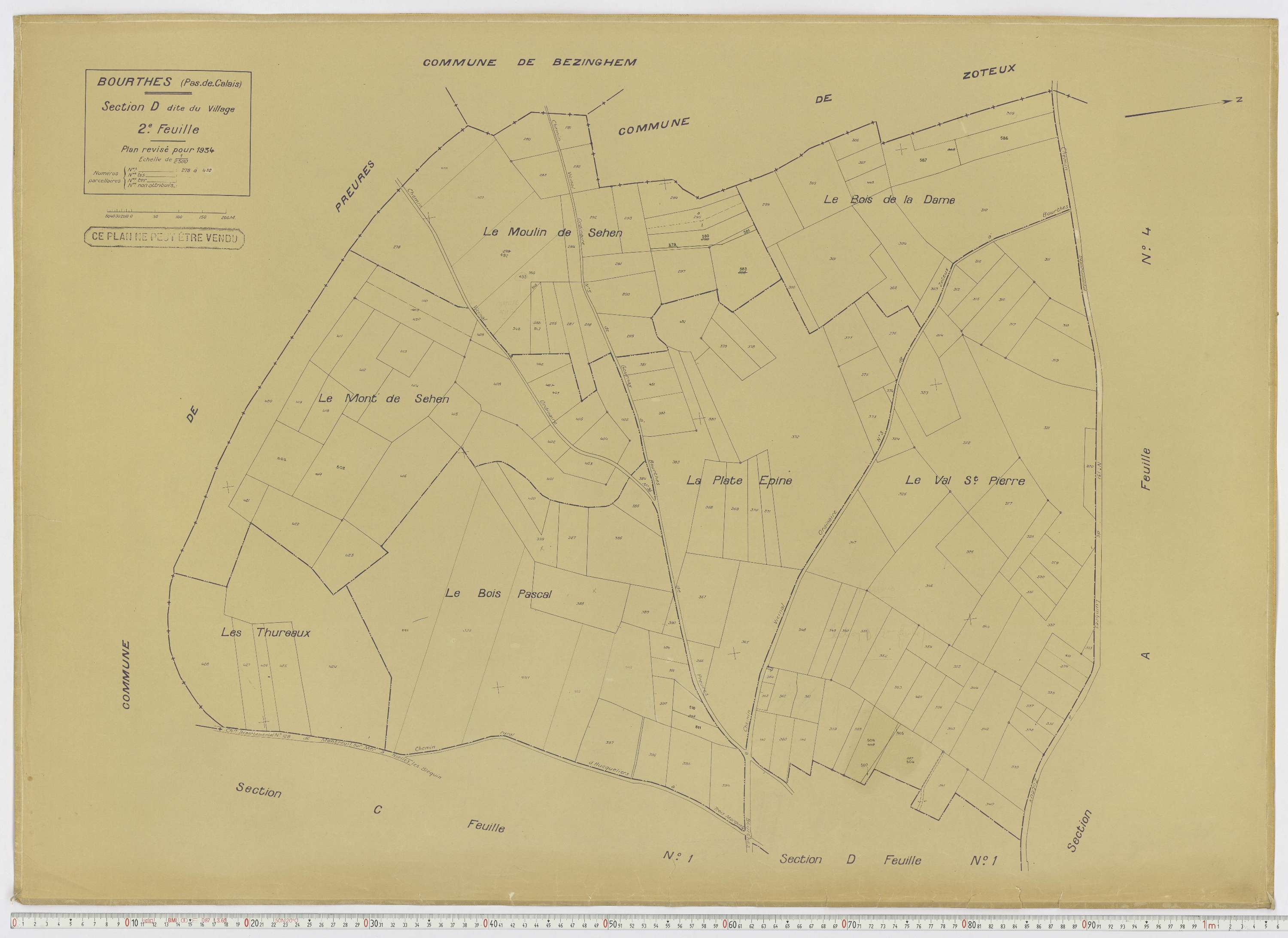 Bourthes - Section D, feuille 2.