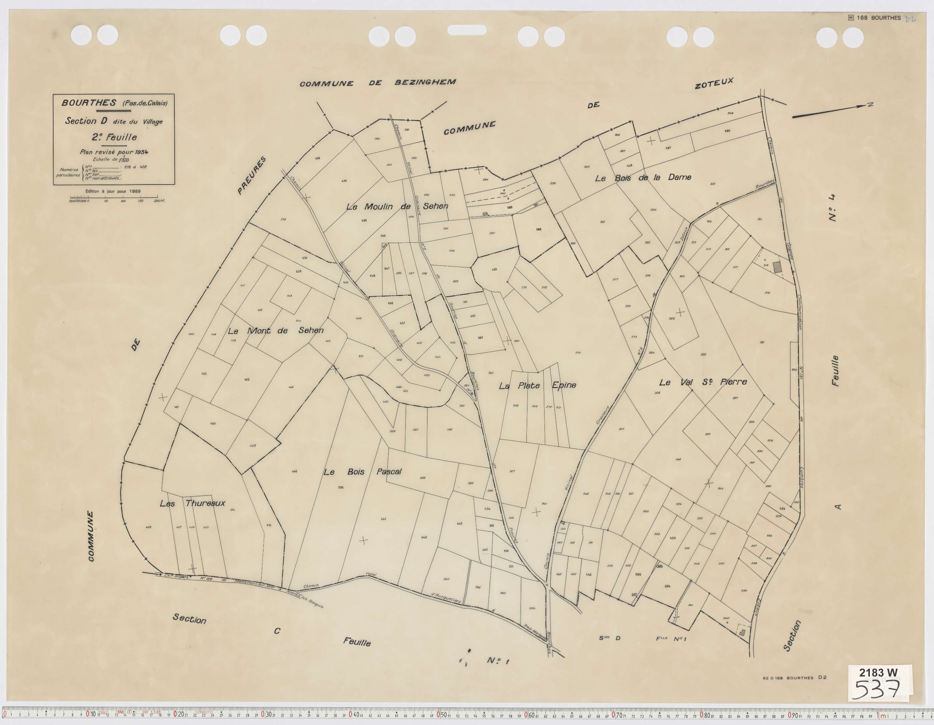 Bourthes - Section D, feuille 2.