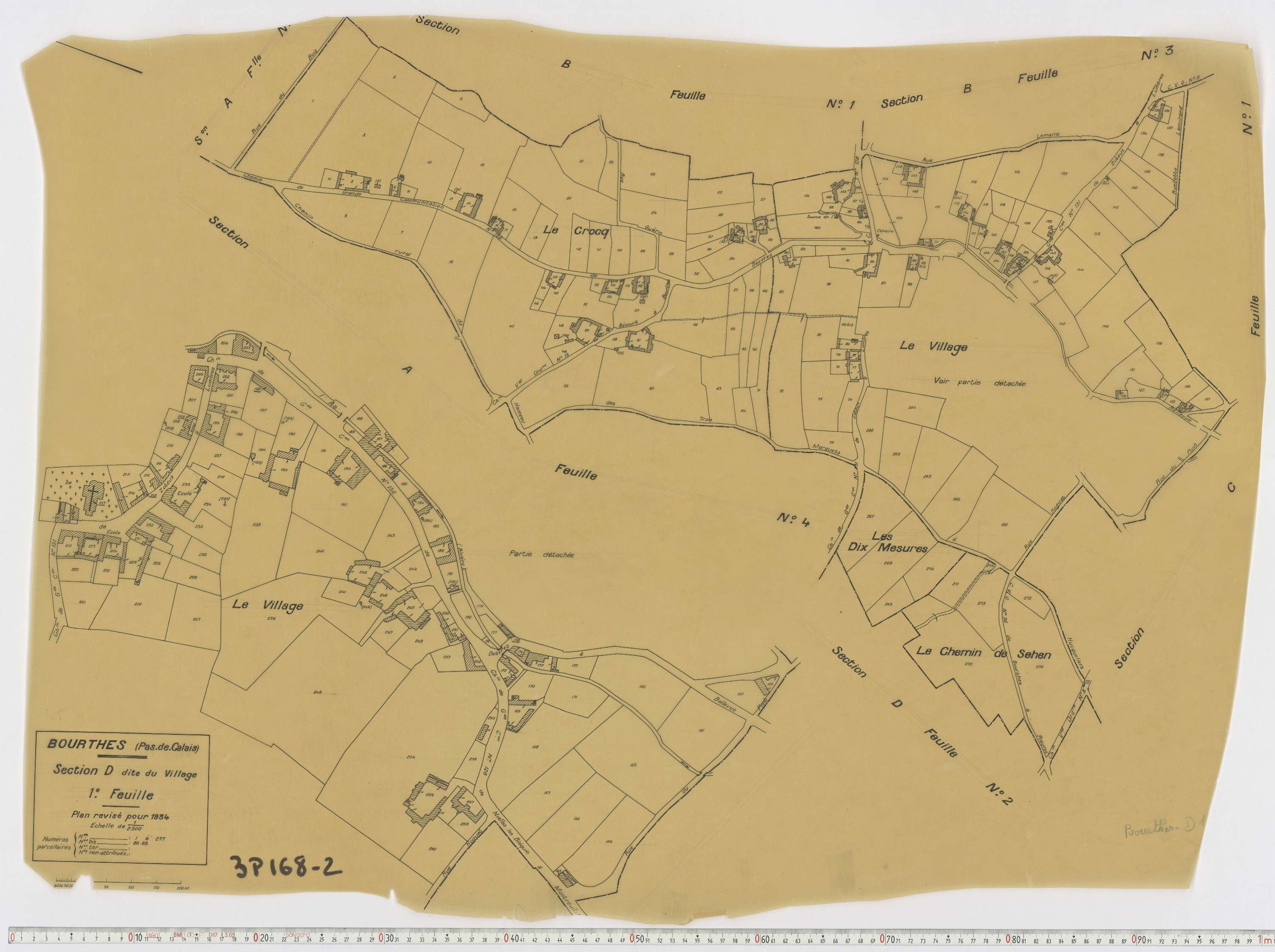 Bourthes - Section D, feuille 1.