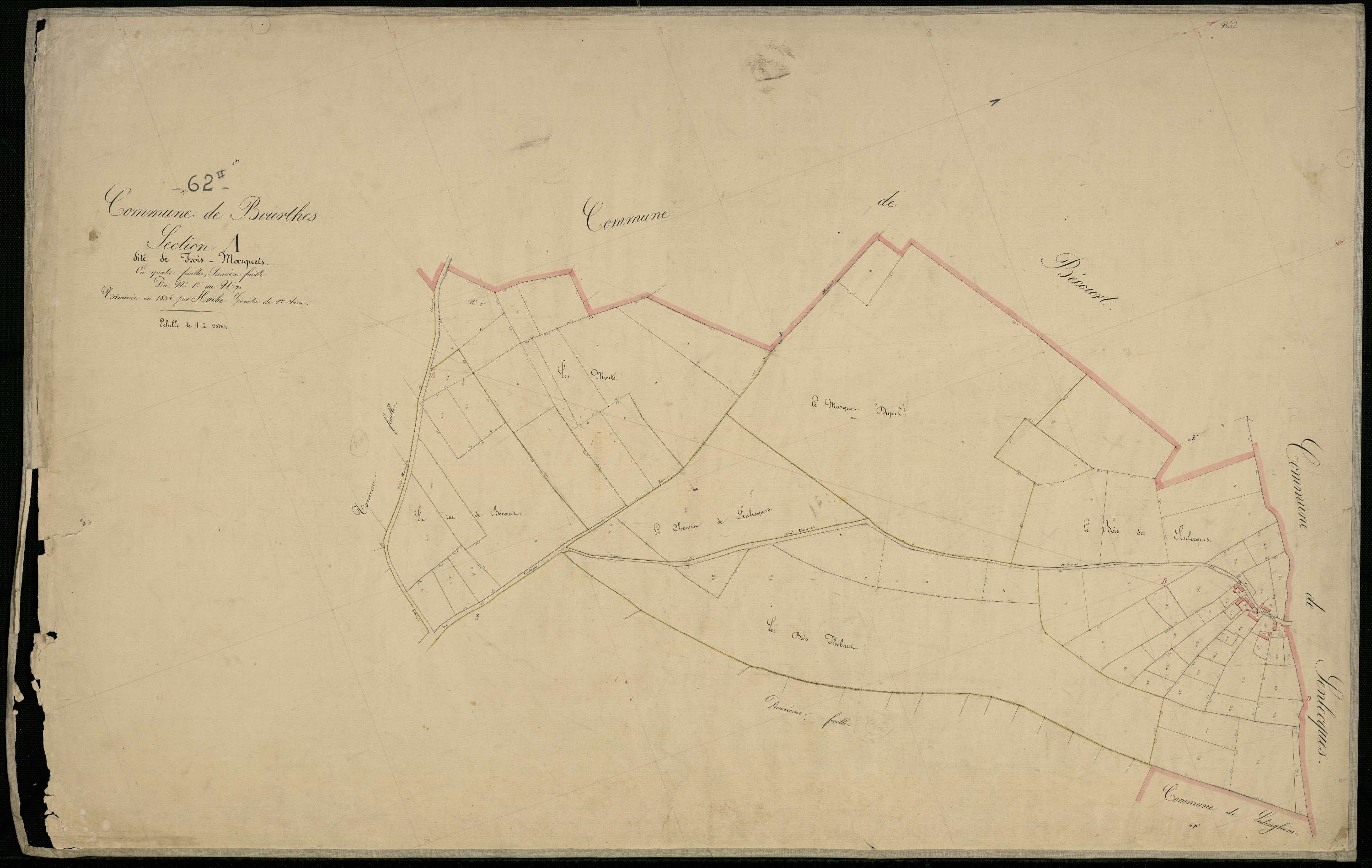 Bourthes - Section A, 1re feuille