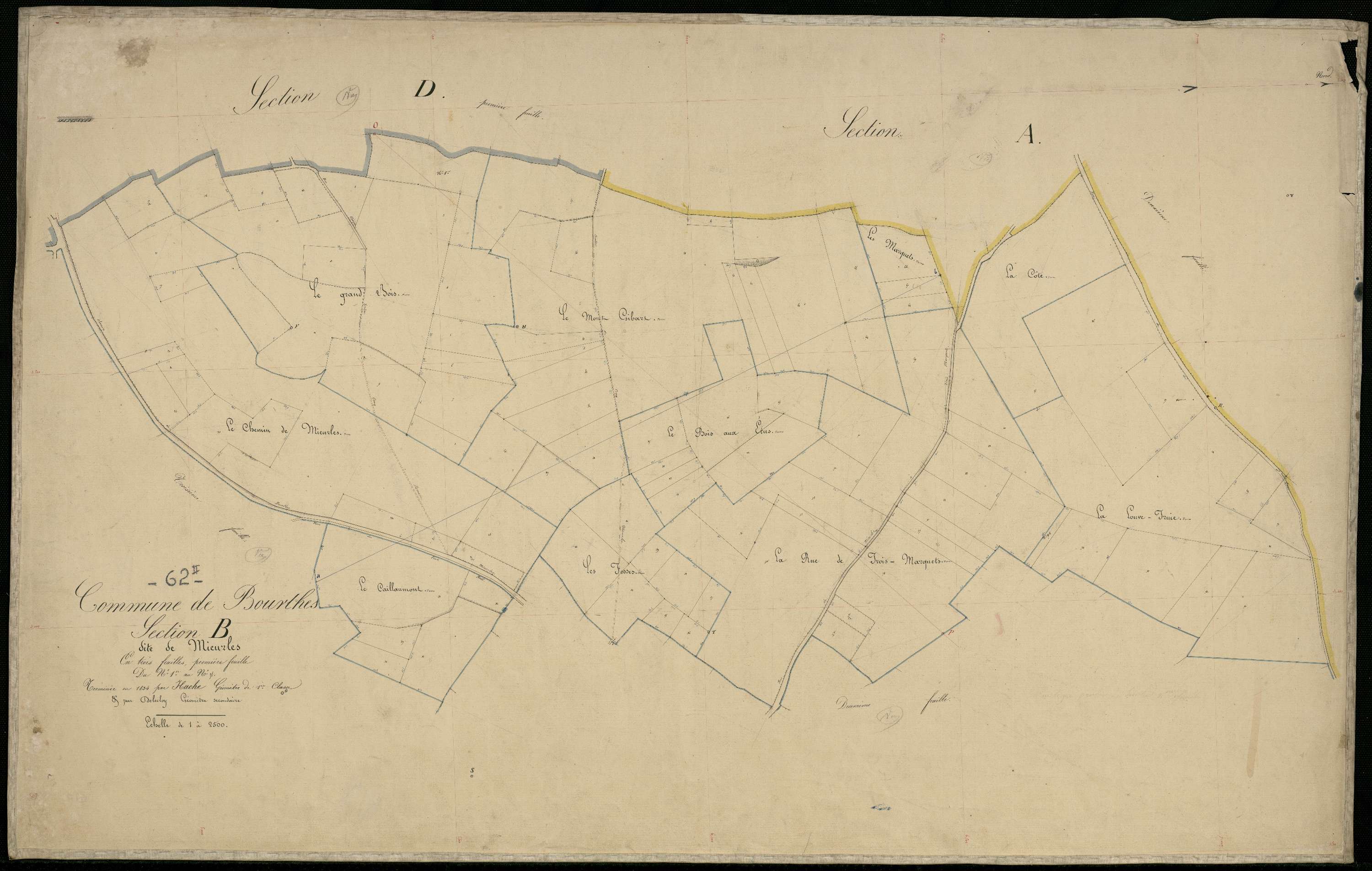 Bourthes - Section B, 1re feuille