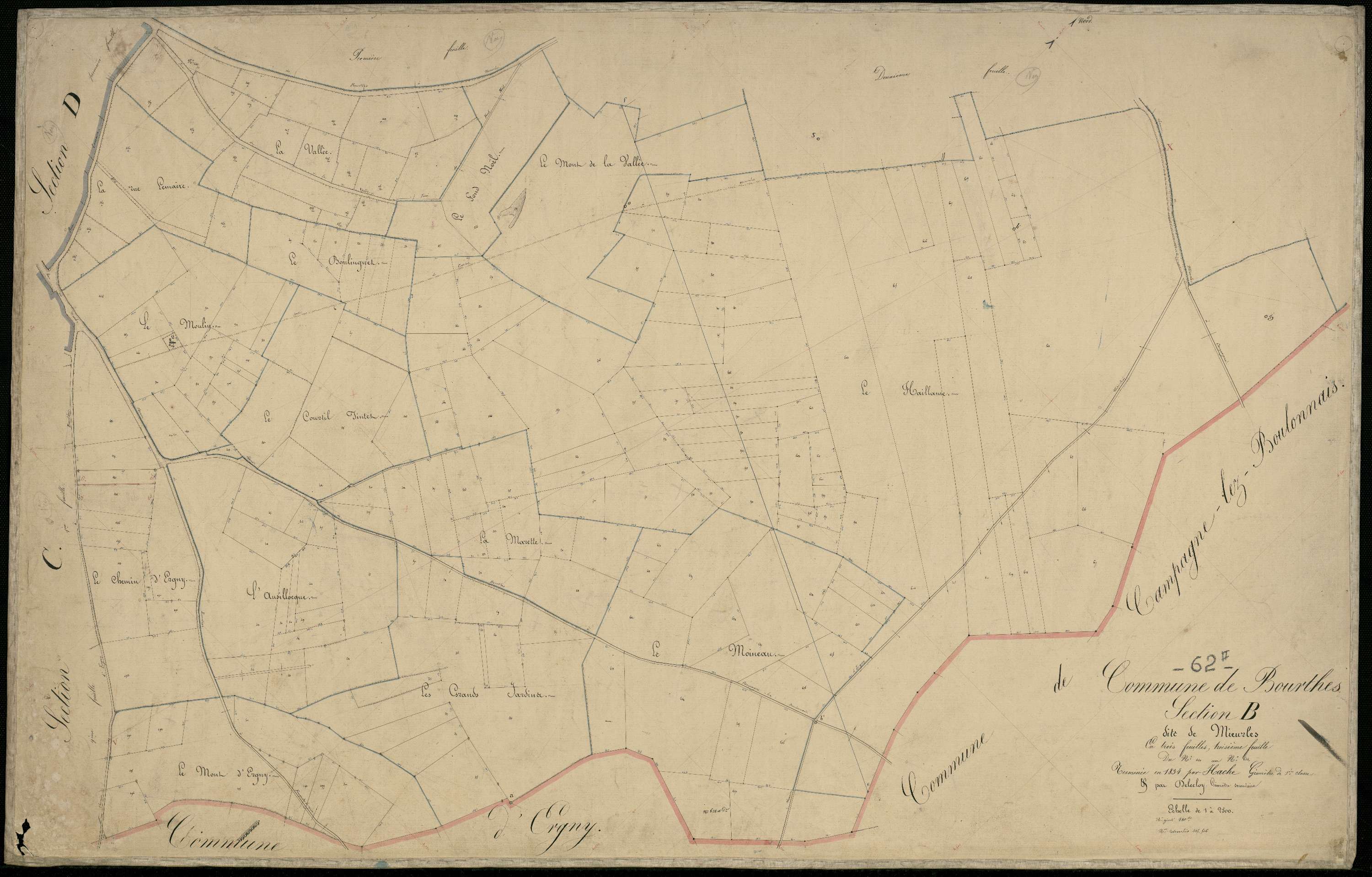 Bourthes - Section B, 3e feuille