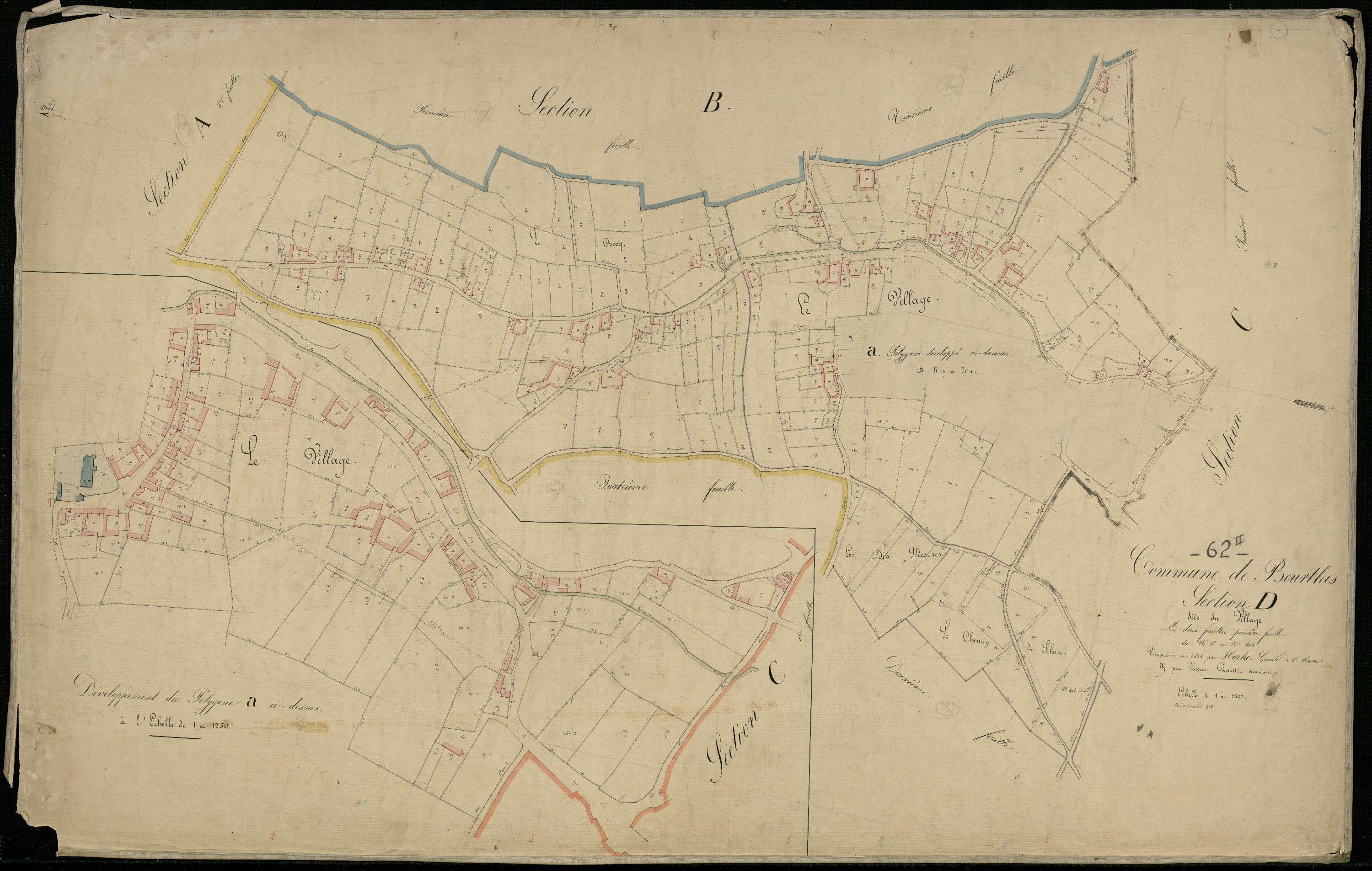 Bourthes - Section D, 1re feuille