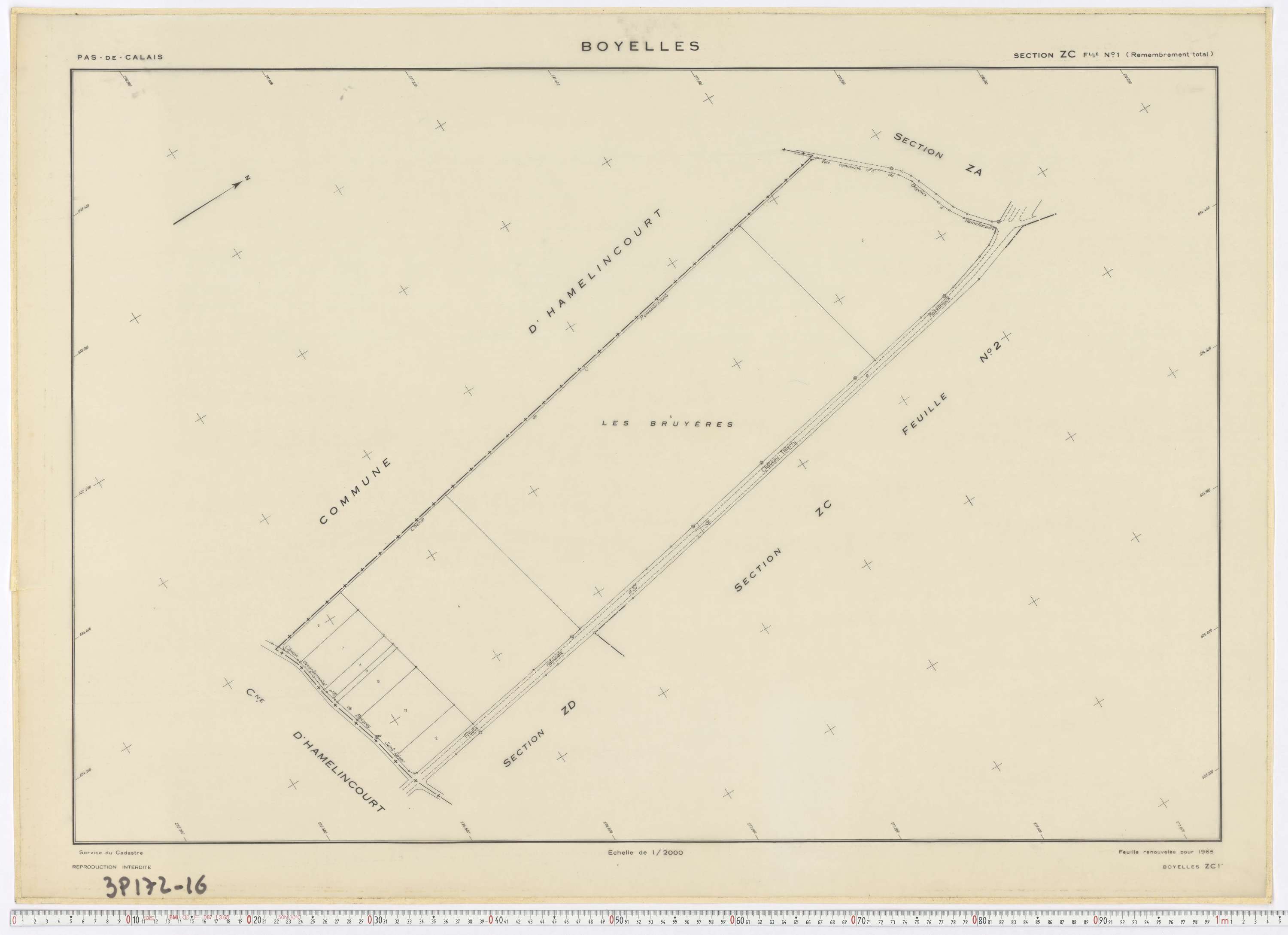 Boyelles - Section ZC, feuille 1.