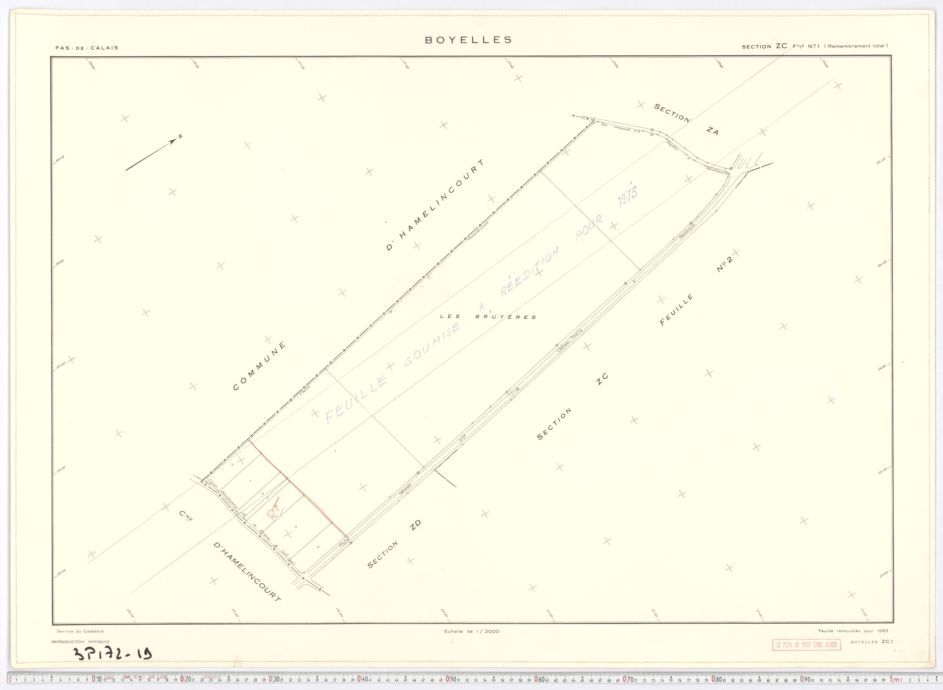Boyelles - Section ZC, feuille 1.
