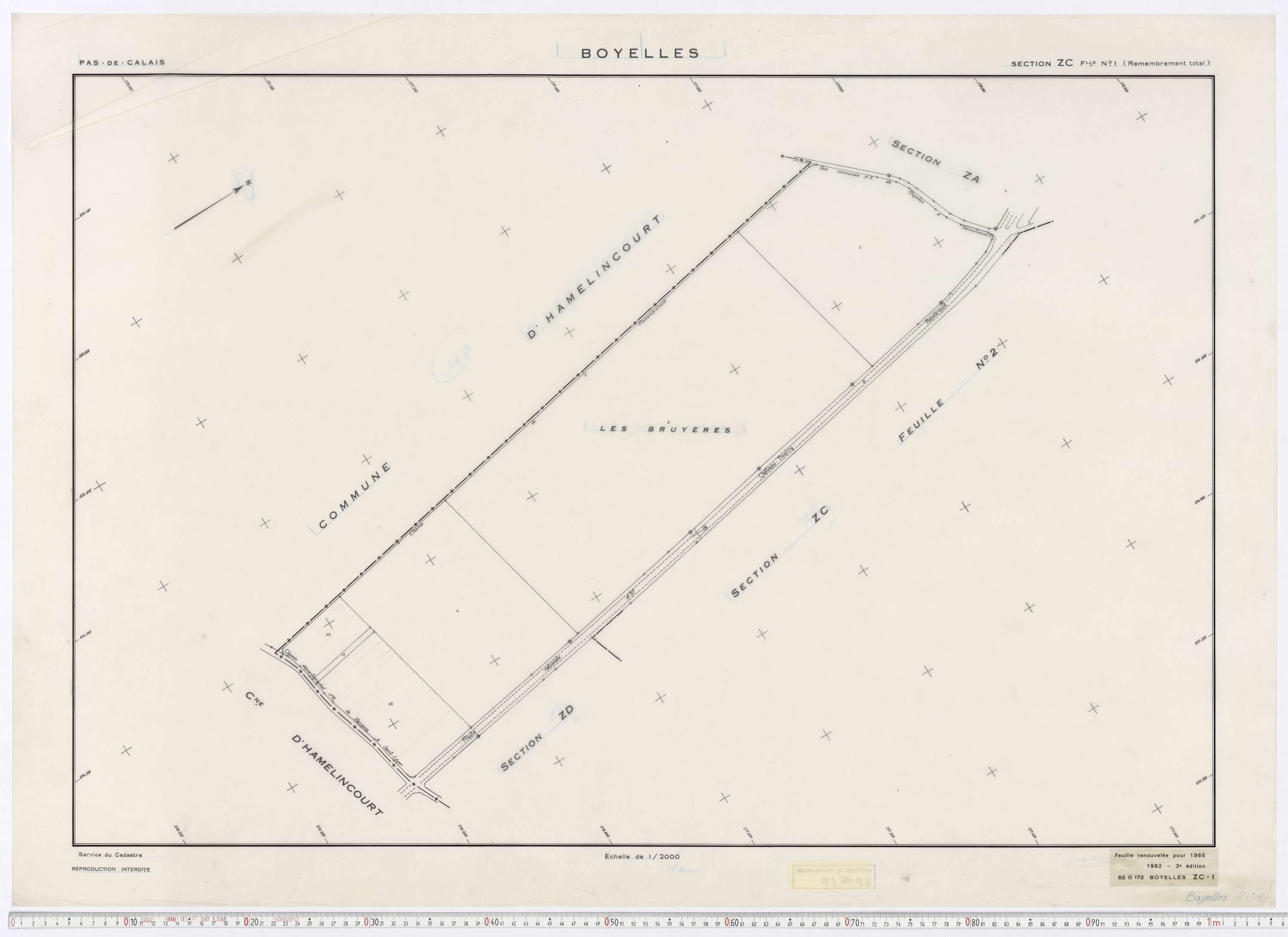 Boyelles - Section ZC, feuille 1.