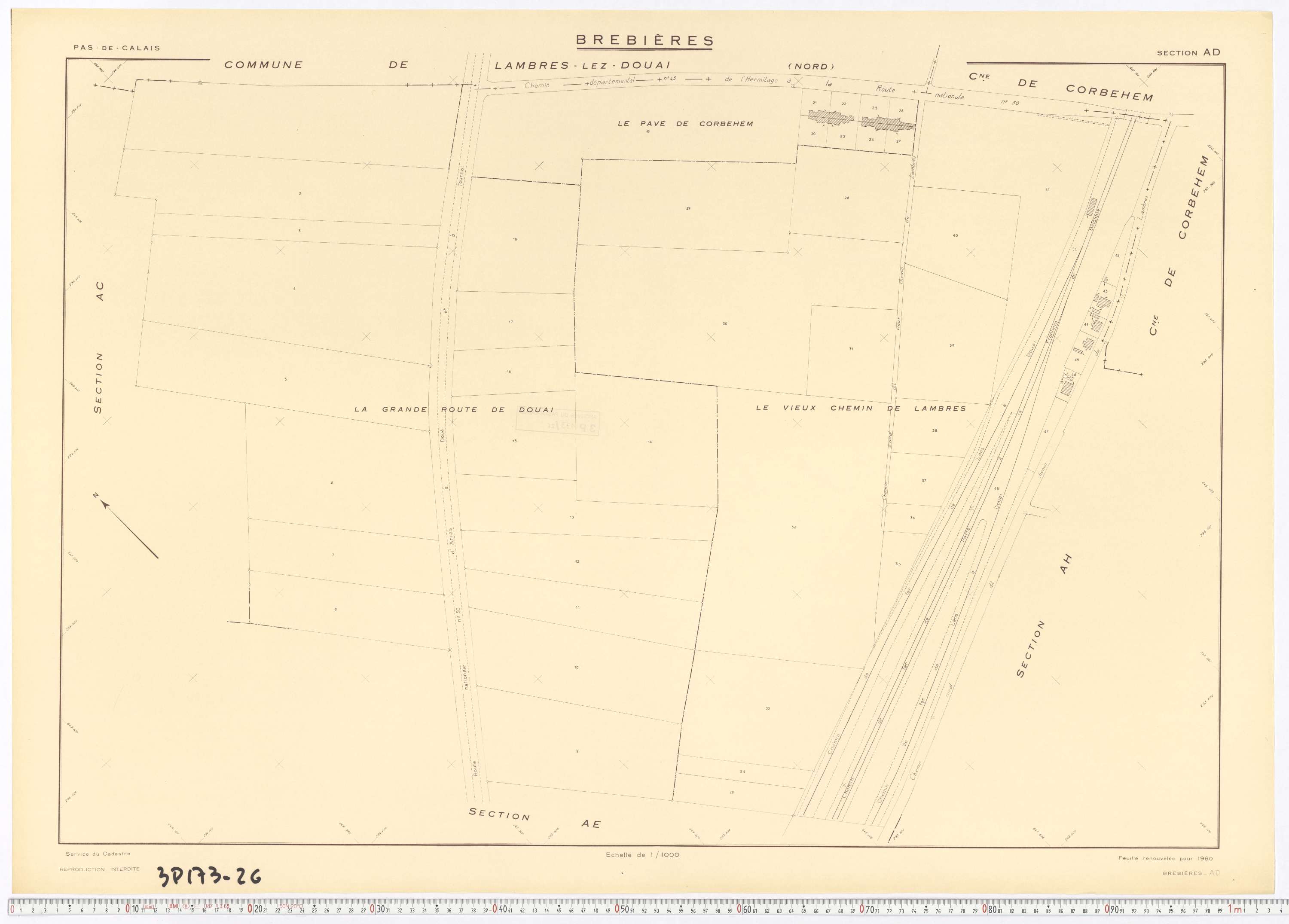 Brebières - Section AD.