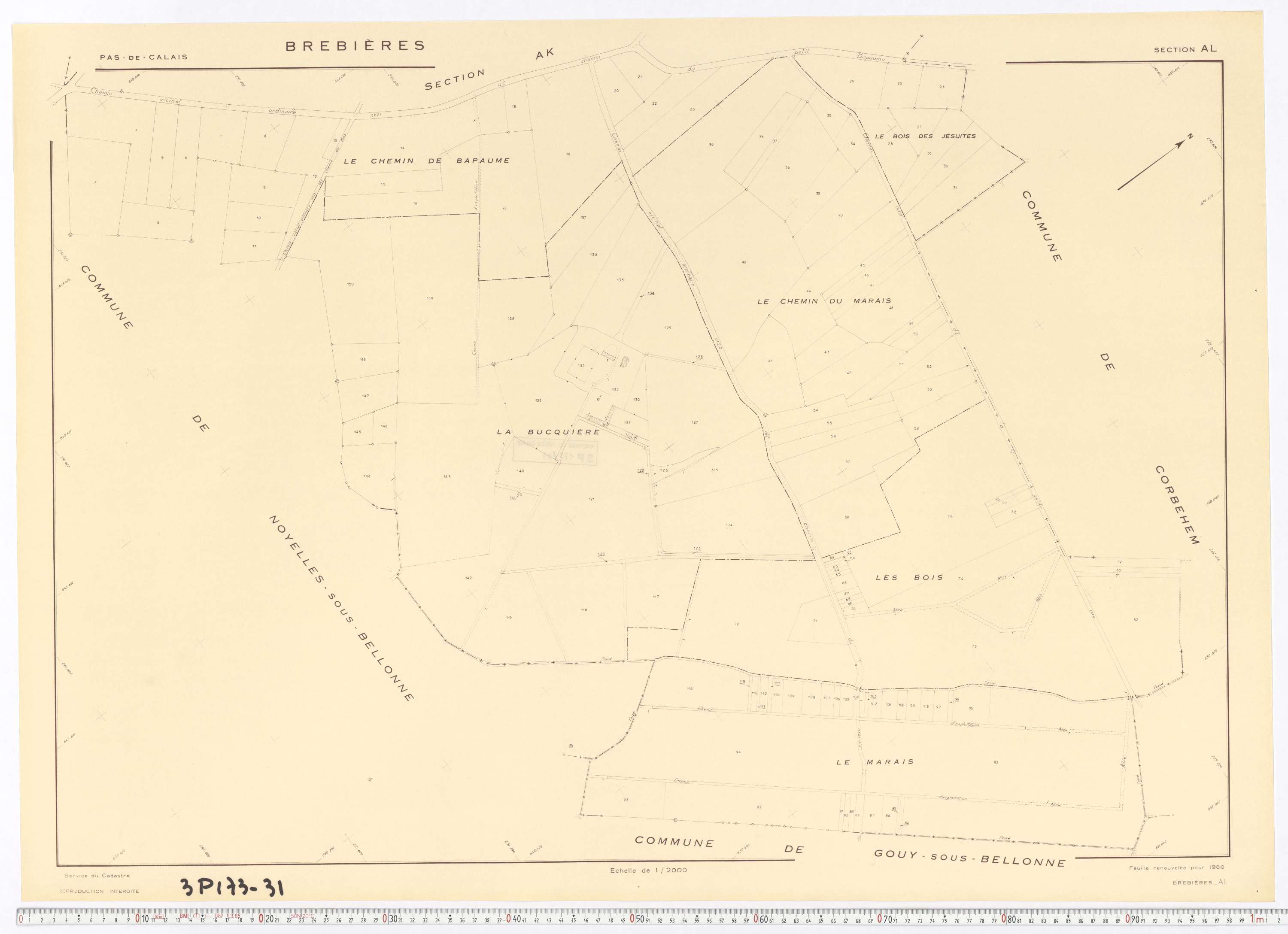 Brebières - Section AL.