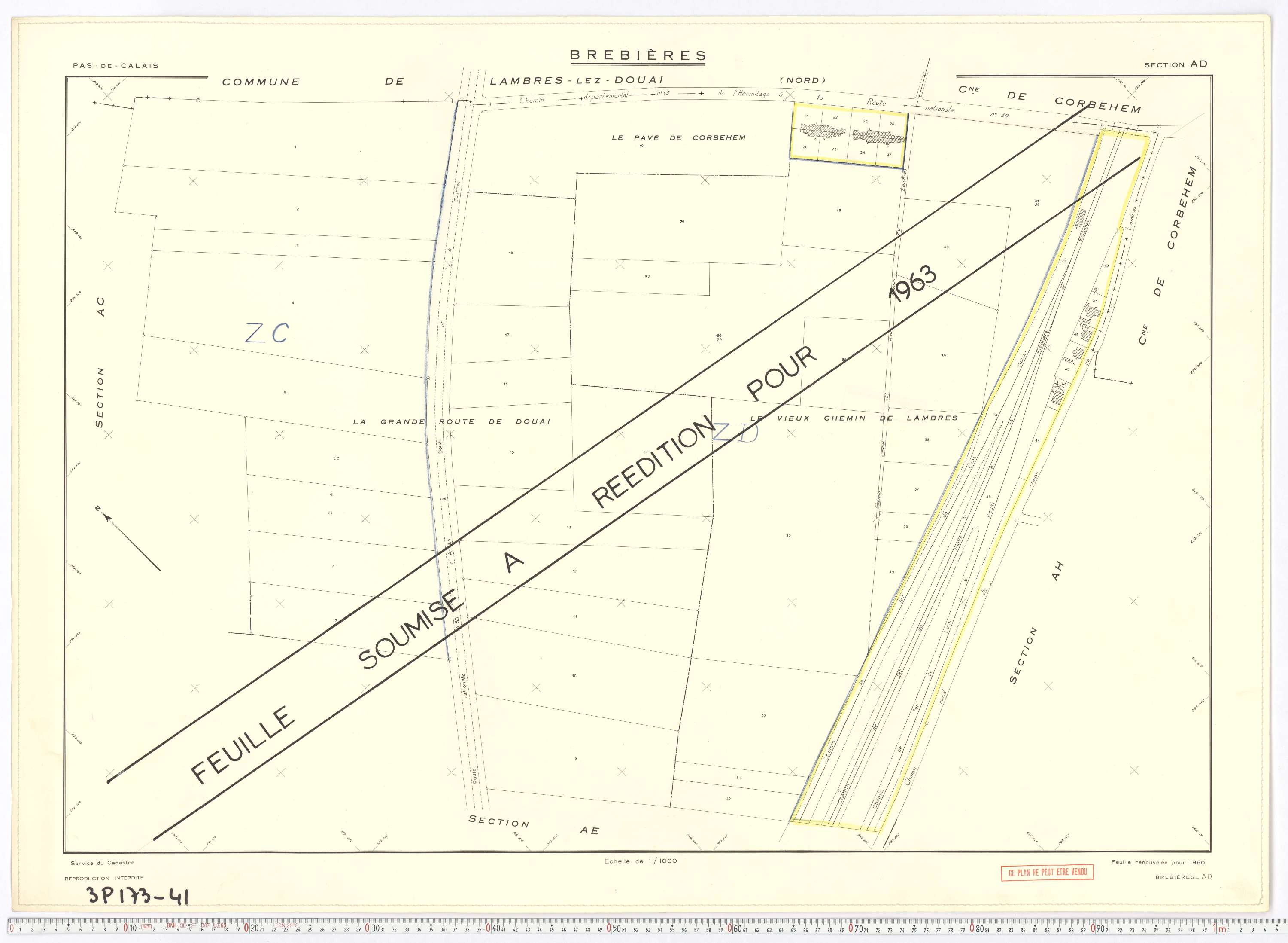 Brebières - Section AD.