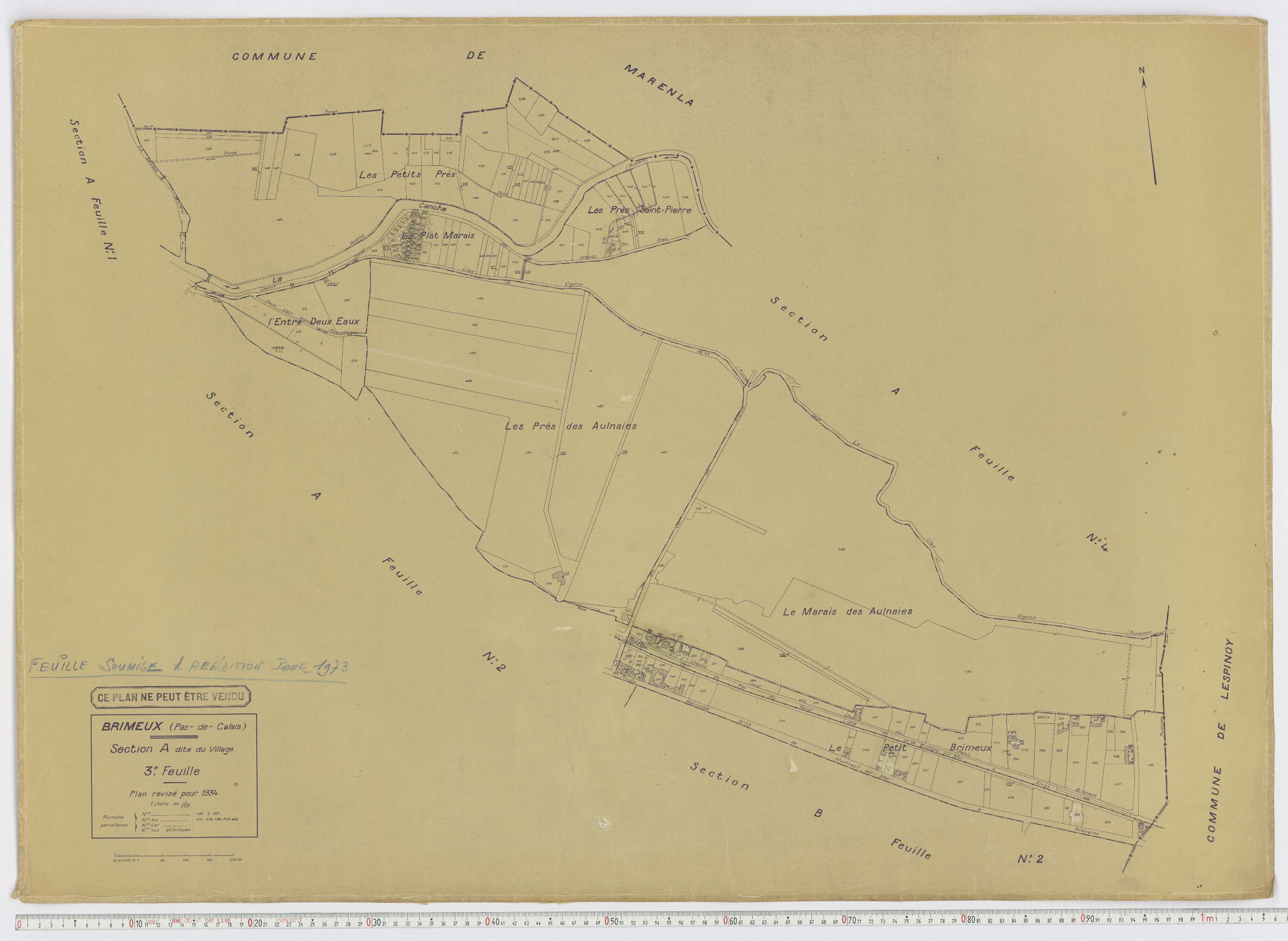 Brimeux - Section A, feuille 3.