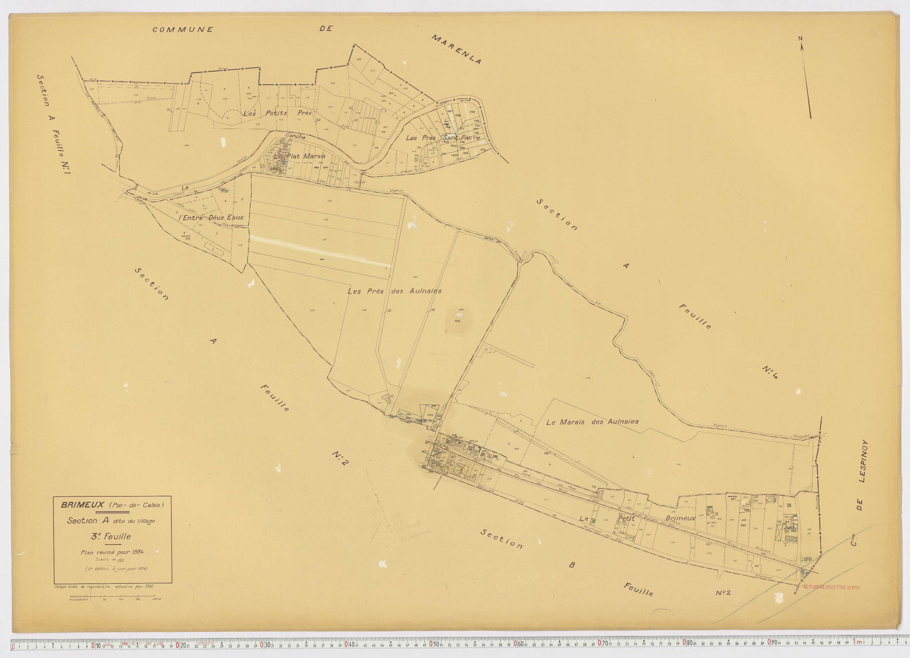 Brimeux - Section A, feuille 3.